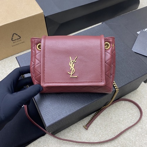 Yves Saint Laurent Mini Nolita Crossbody Bag - Burgundy Lambskin Leather 1 Yves Saint Laurent Mini Nolita Crossbody Bag - Burgundy Lambskin Leather