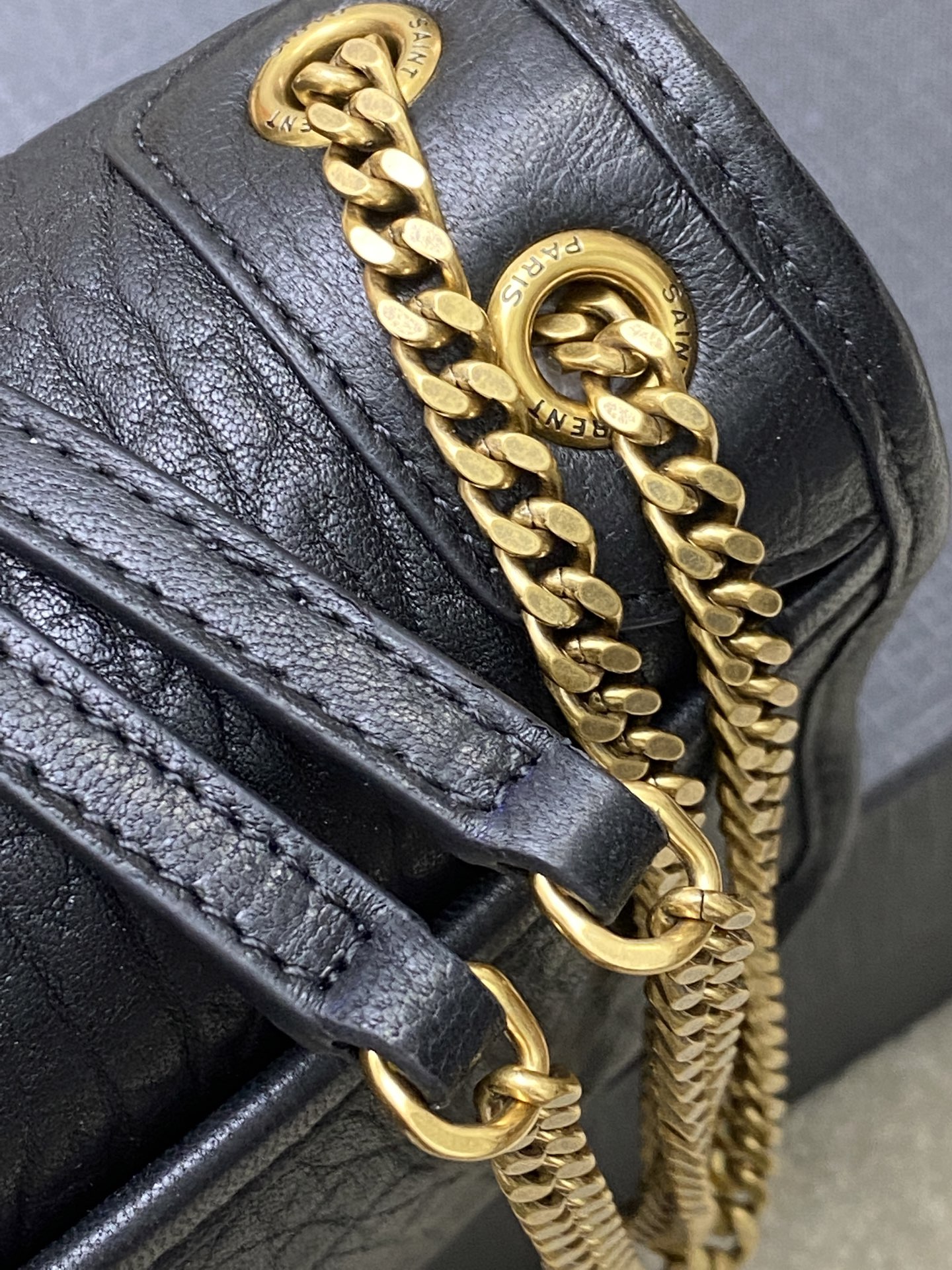 Saint Laurent Mini Niki Black Leather Shoulder Bag with Gold Hardware 7 i1742742353898 5328 0 5