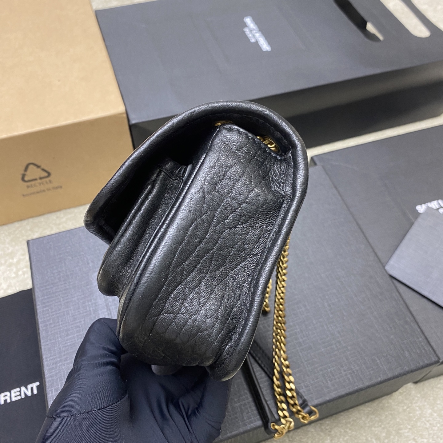 Saint Laurent Mini Niki Black Leather Shoulder Bag with Gold Hardware 5 i1742742354856 5707 0 3