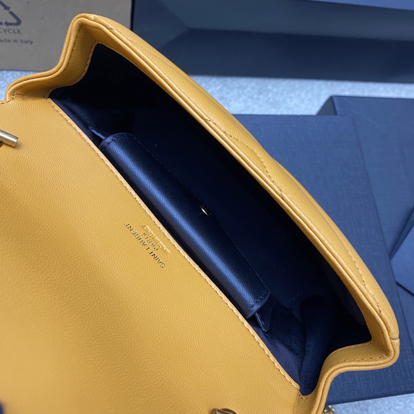 Saint Laurent Loulou Mini Yellow Leather Shoulder Bag with Gold Hardware 9 i1742742505310 2458 0 7