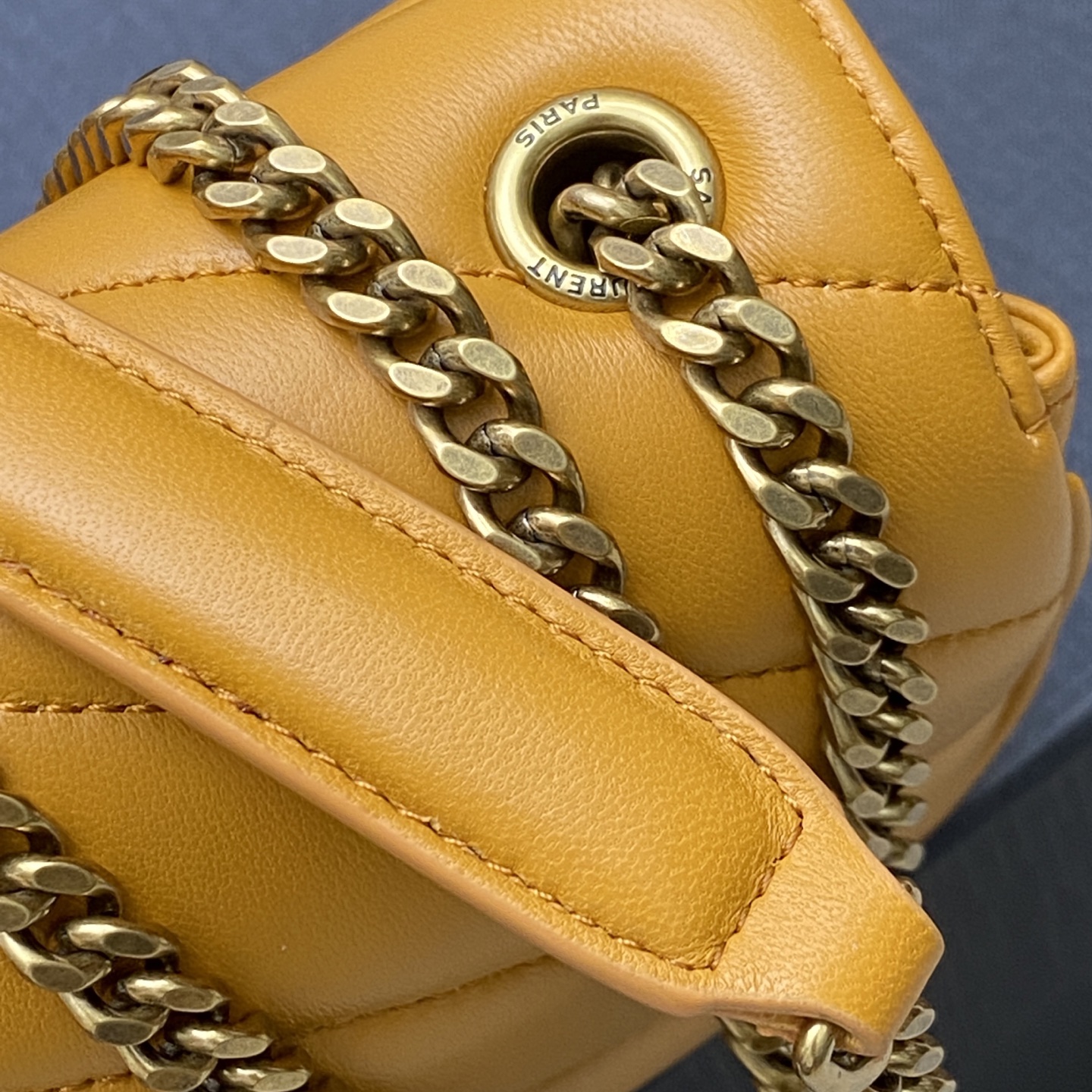 Saint Laurent Loulou Mini Yellow Leather Shoulder Bag with Gold Hardware 7 i1742742505352 2553 0 5