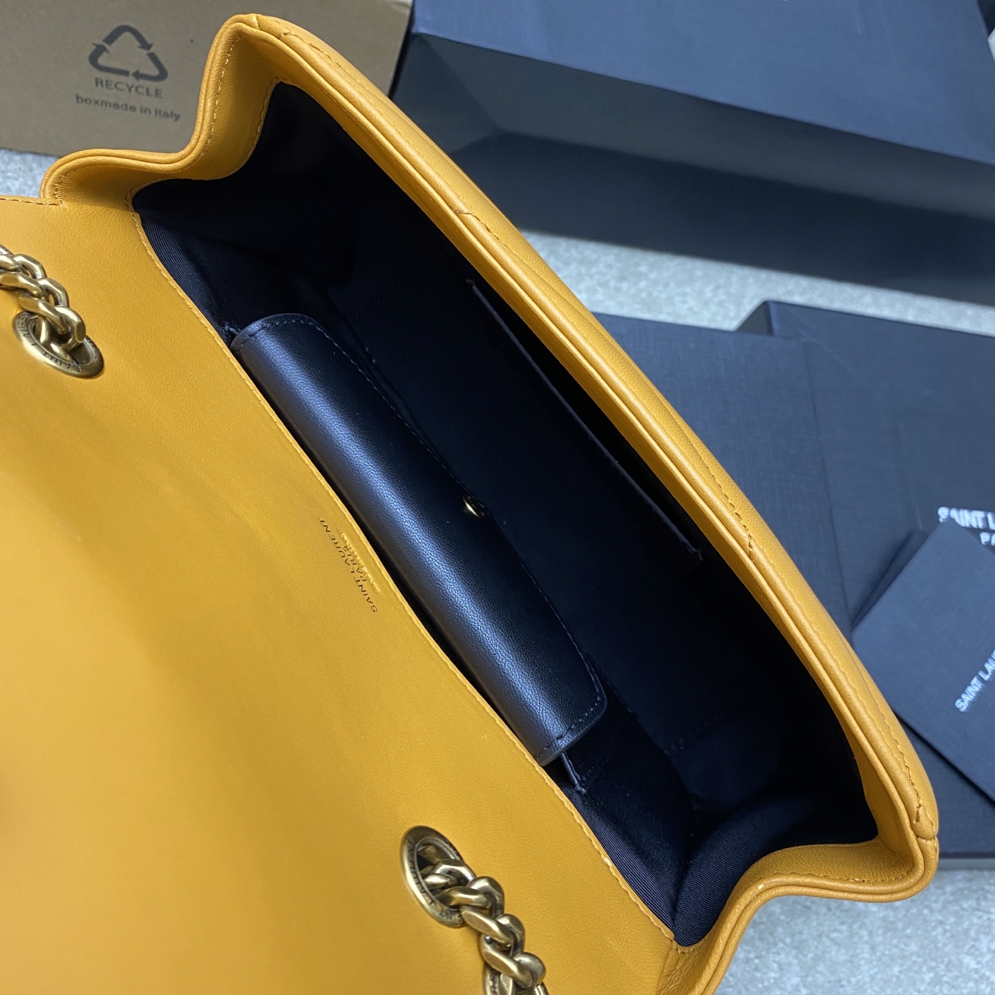 Saint Laurent LouLou Small Yellow Leather Shoulder Bag with Gold Hardware 9 i1742742622231 8621 0 7