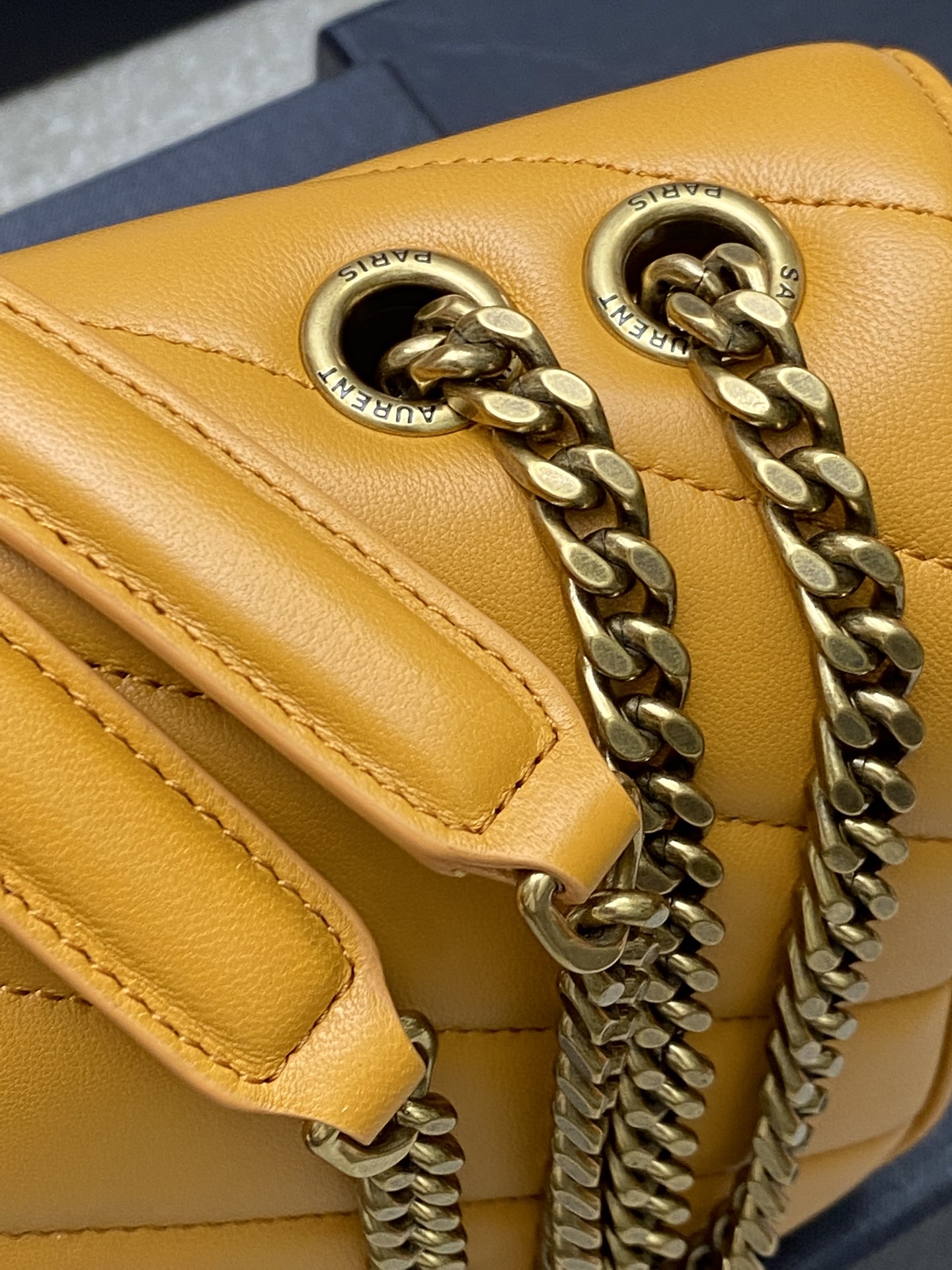 Saint Laurent LouLou Small Yellow Leather Shoulder Bag with Gold Hardware 7 i1742742623526 5402 0 5