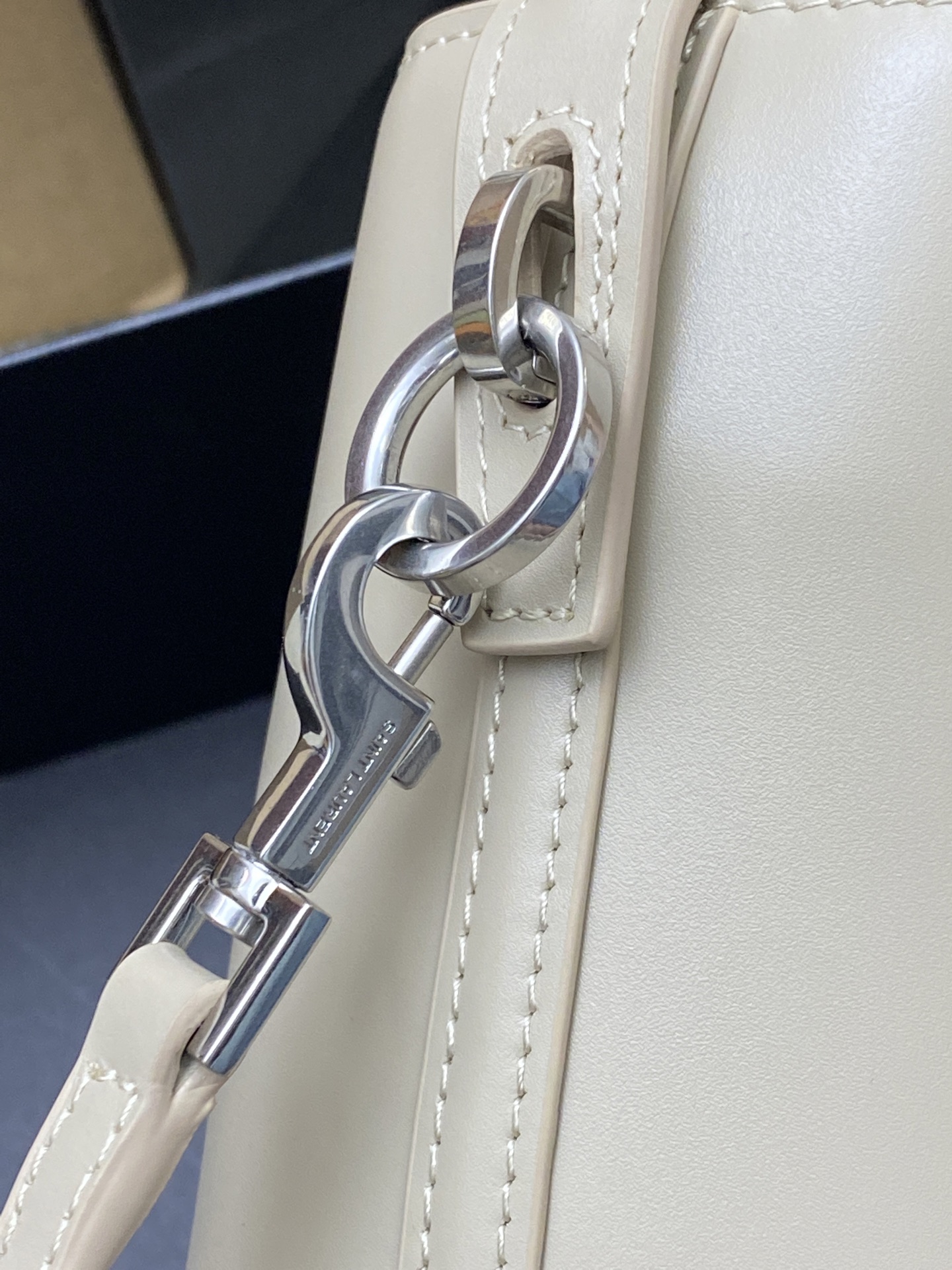 Yves Saint Laurent Le 37 Mini Bucket Bag in Sea Salt Gray Leather 7 i1742911693482 5833 0 5