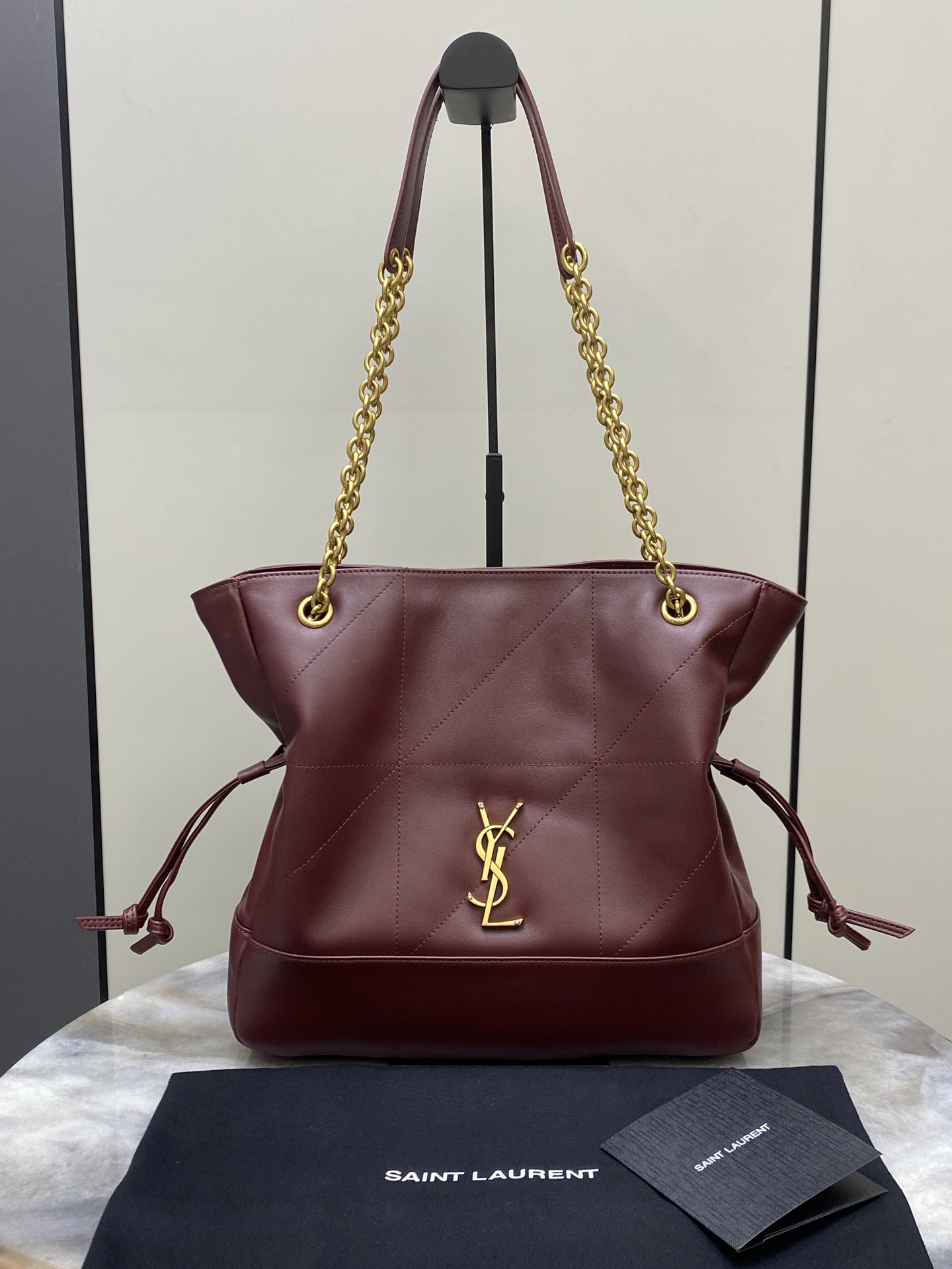 Yves Saint Laurent Jamie 4.3 Large Pochon Burgundy Leather Shoulder Bag 2 i1743173244099 6260 0 0