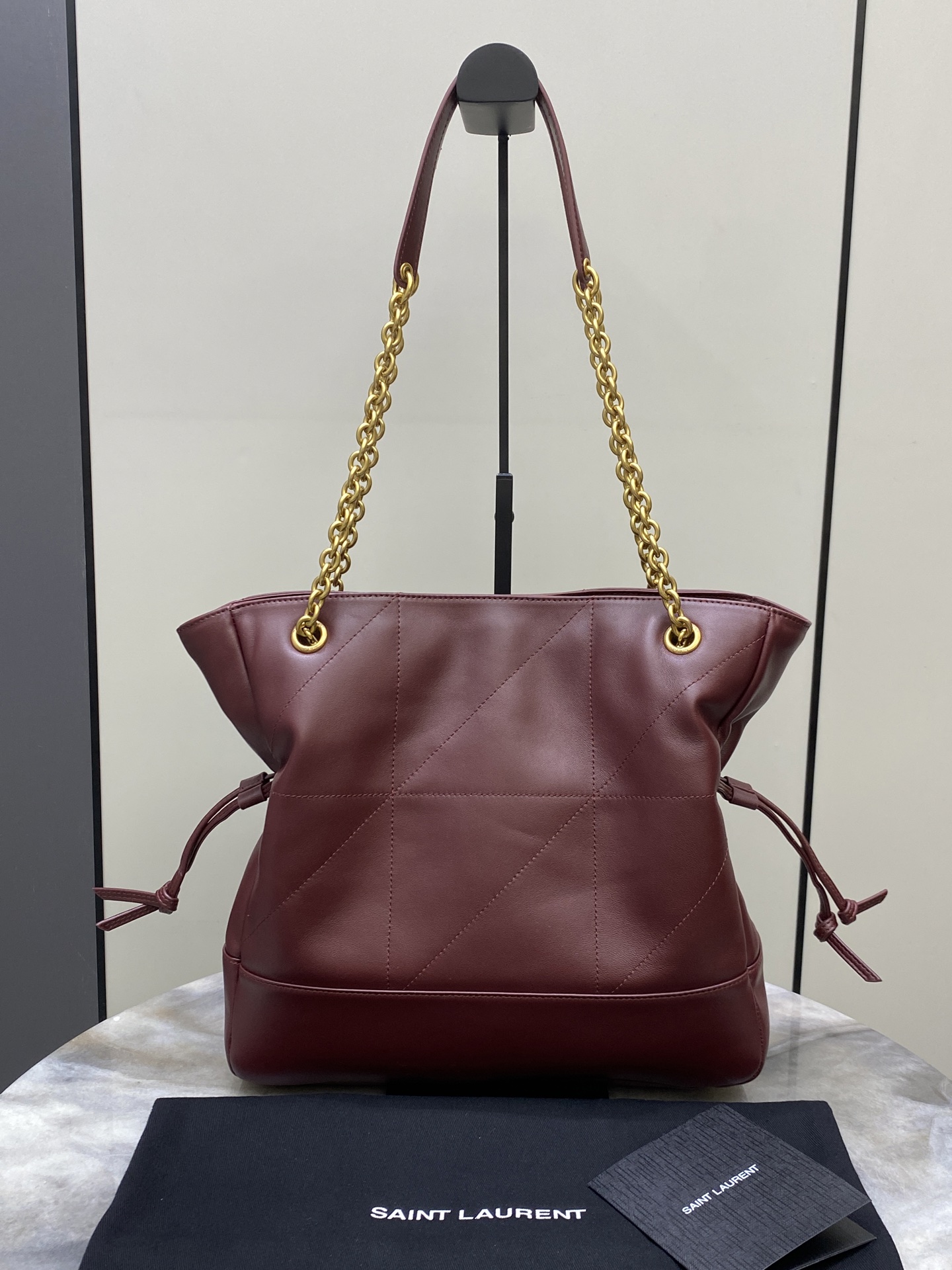 Yves Saint Laurent Jamie 4.3 Large Pochon Burgundy Leather Shoulder Bag 3 i1743173244117 5827 0 1