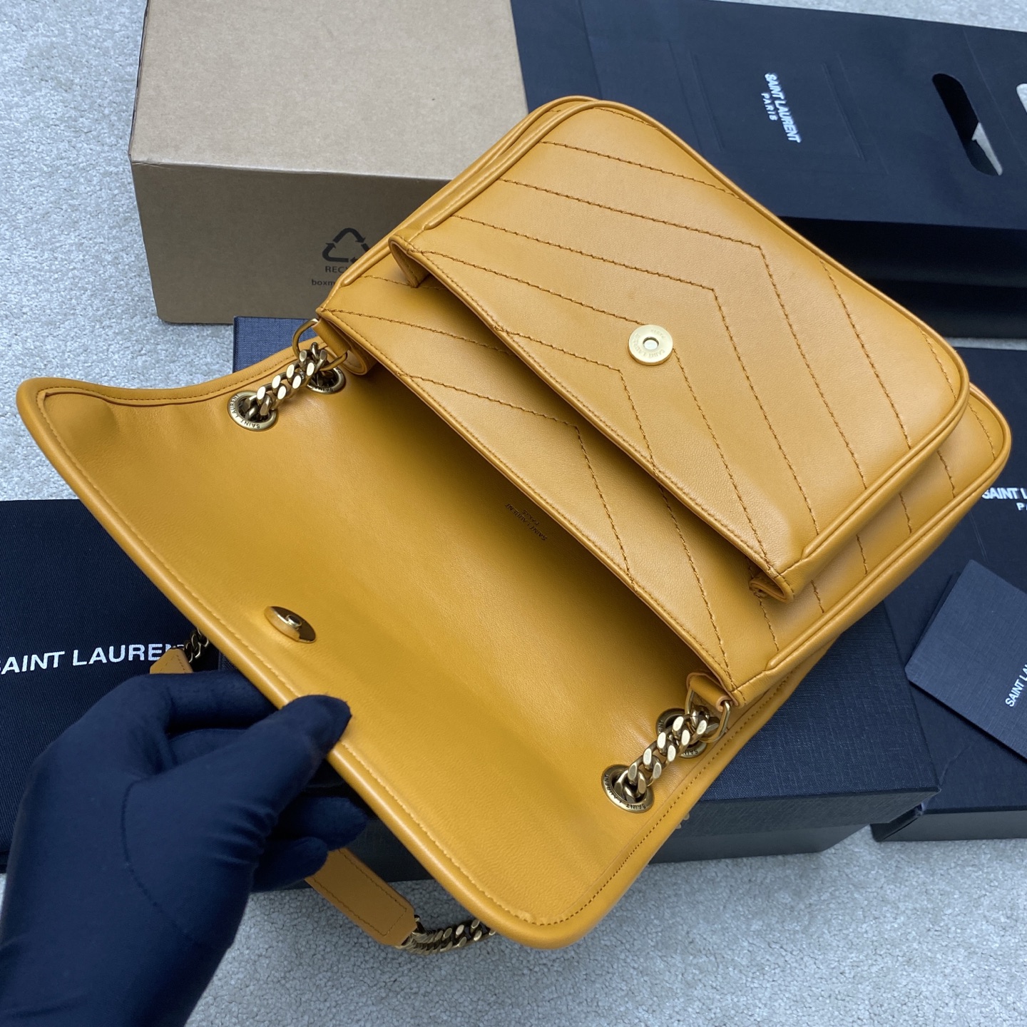 Saint Laurent Niki Medium YSL Chain Bag in Yellow Leather 7 i1743174605041 5088 0 6