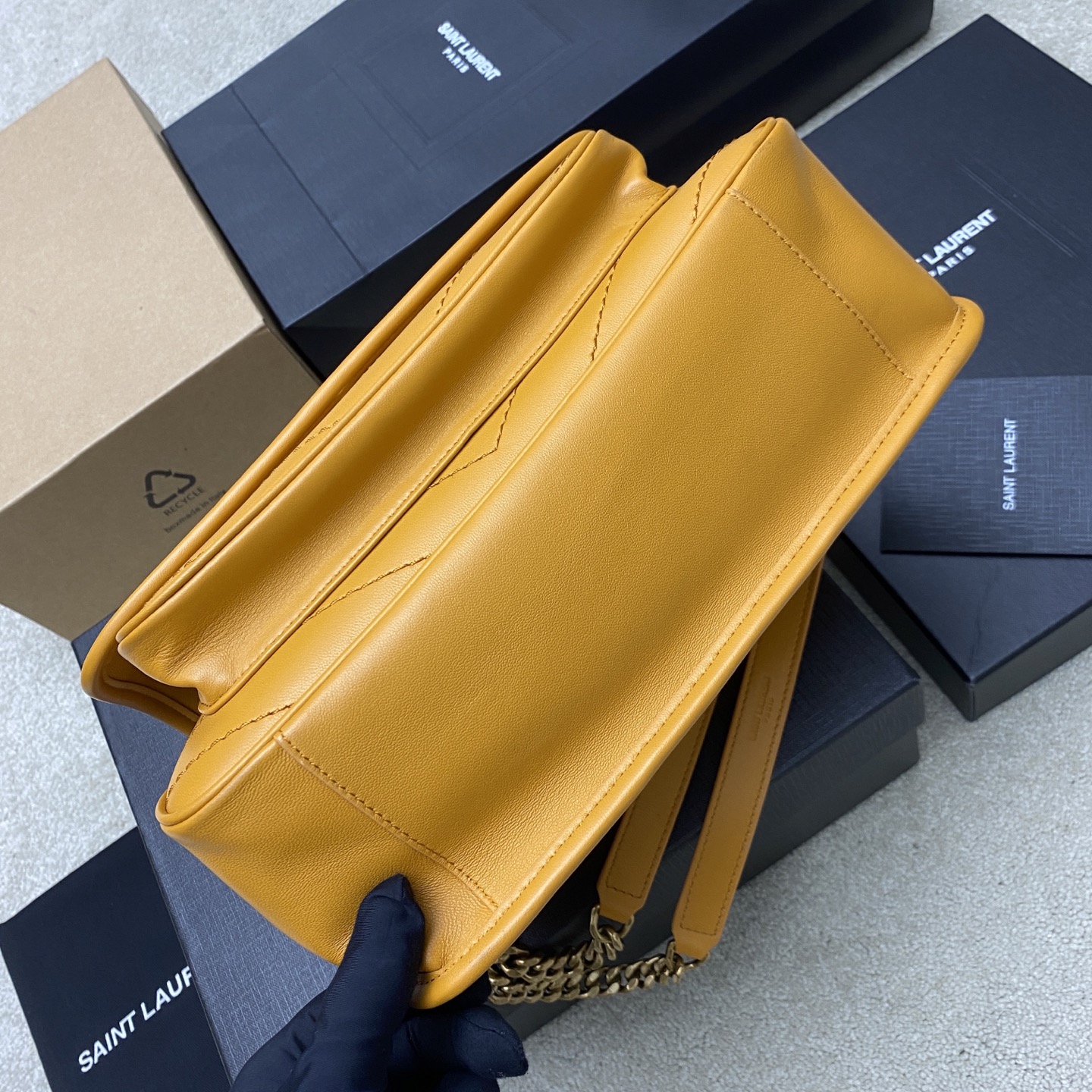 Saint Laurent Niki Medium YSL Chain Bag in Yellow Leather 4 i1743174606385 7574 0 3