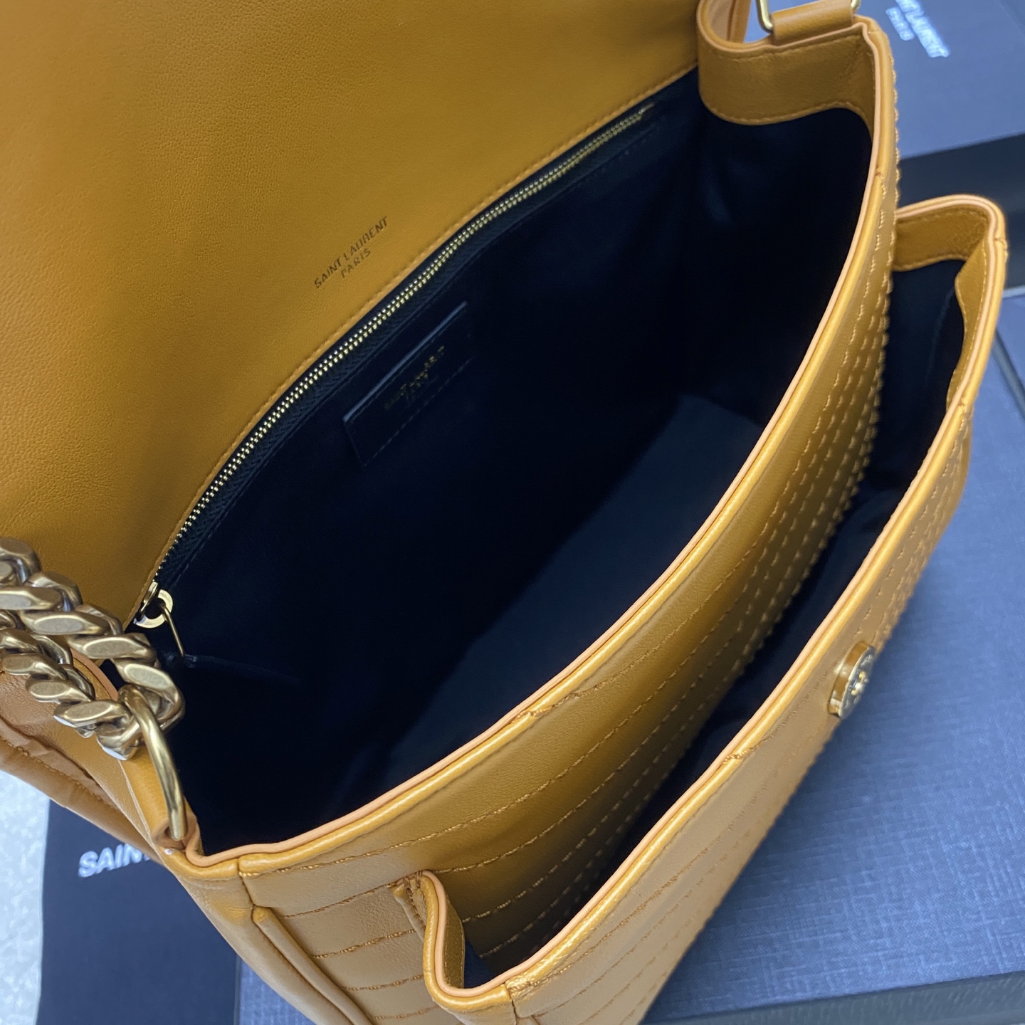 Saint Laurent Niki Medium YSL Chain Bag in Yellow Leather 8 i1743174606499 6361 0 7