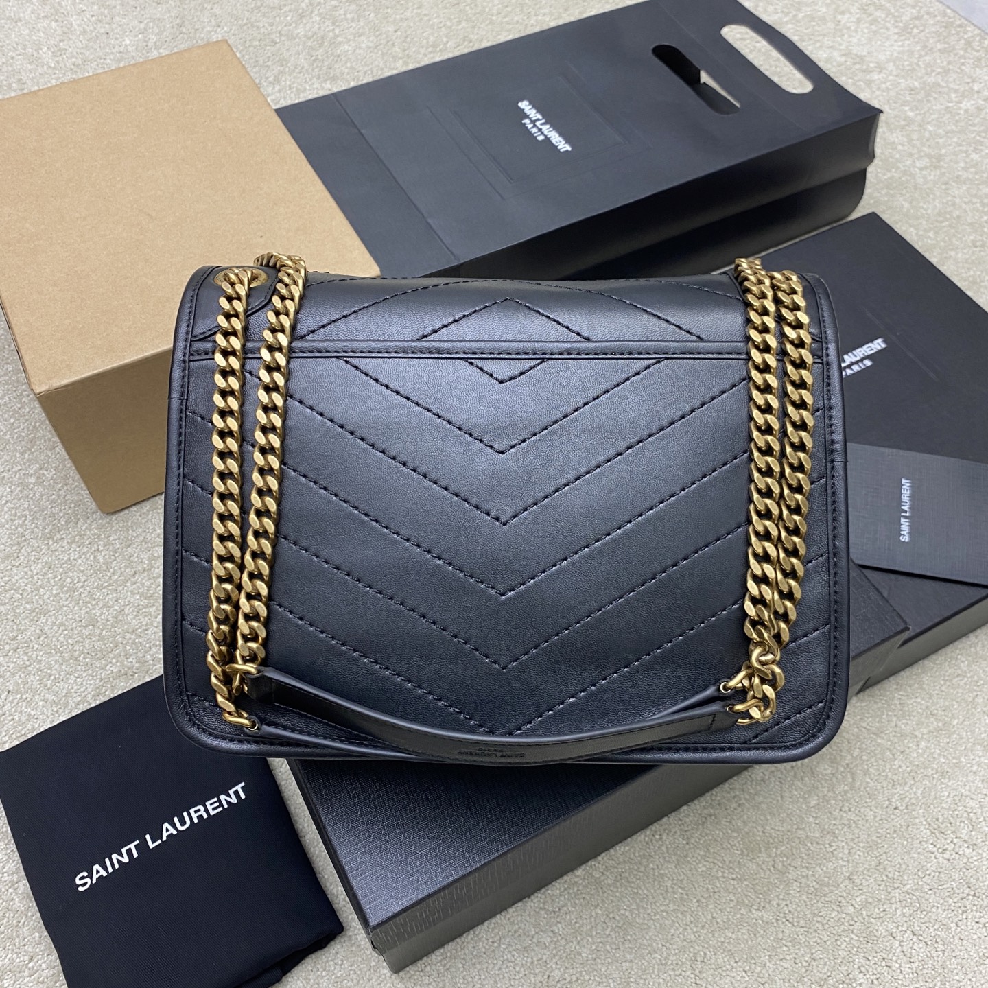 Saint Laurent Niki Medium Black Leather Shoulder Bag, 28cm 2 i1743174970913 4683 0 1