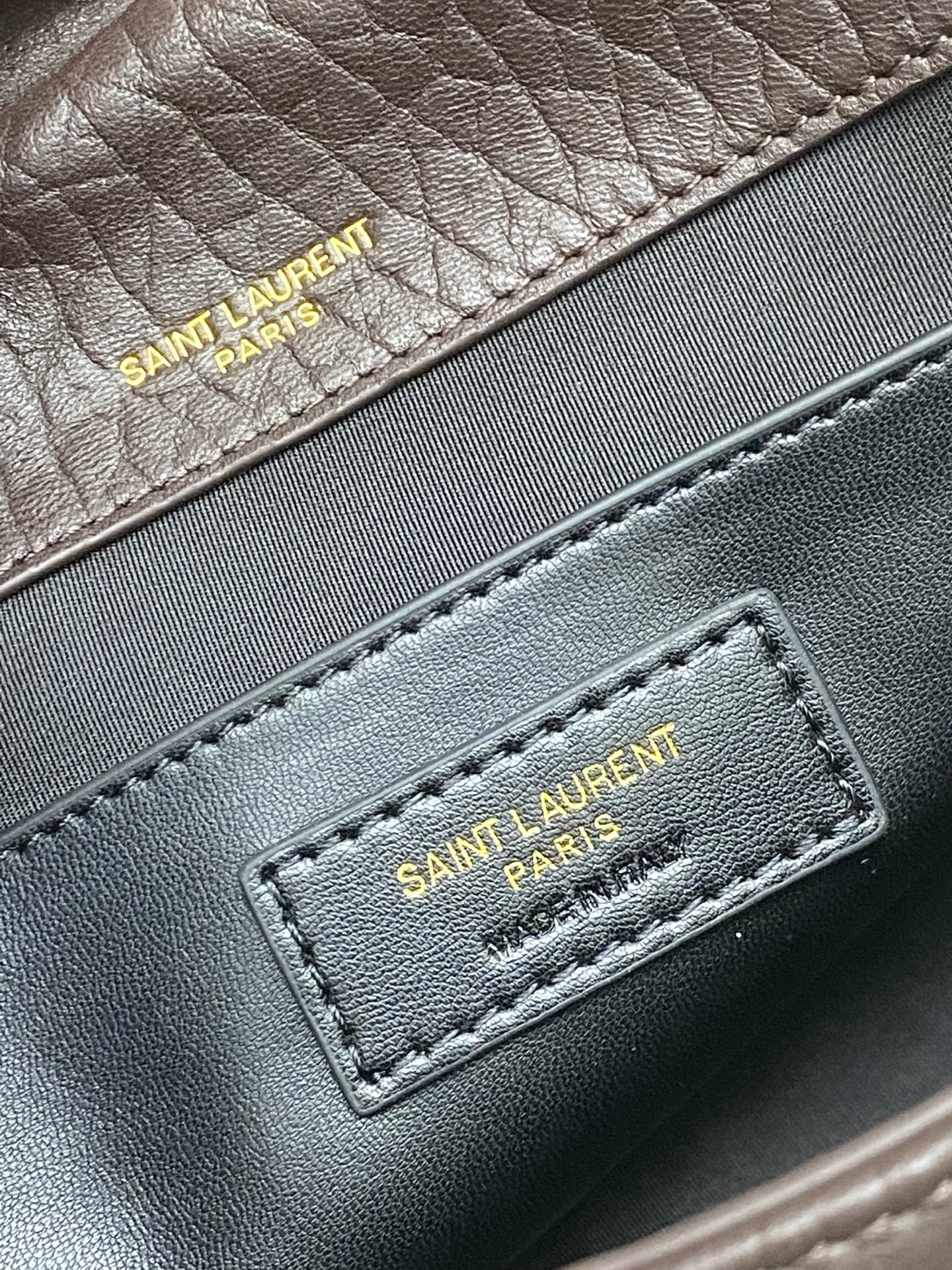 Saint Laurent 大象纹咖啡红/金 新款大象纹小号NIKai正面翻盖手袋 饰以金属 LE CASSANDRE