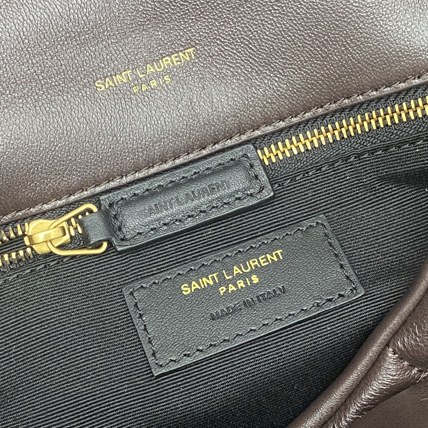 Saint Laurent 大号咖啡羊皮/金