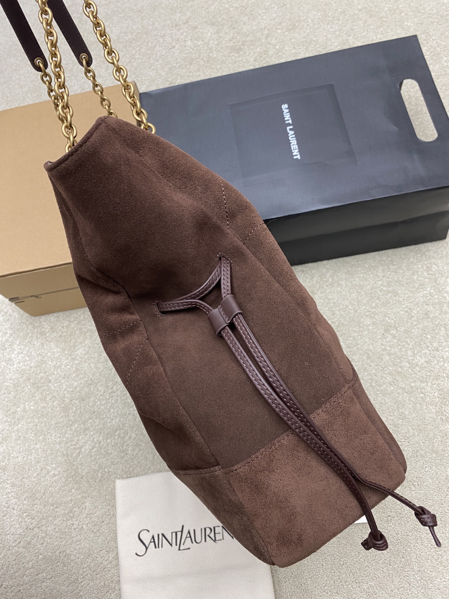 Saint Laurent 磨砂咖啡/古金