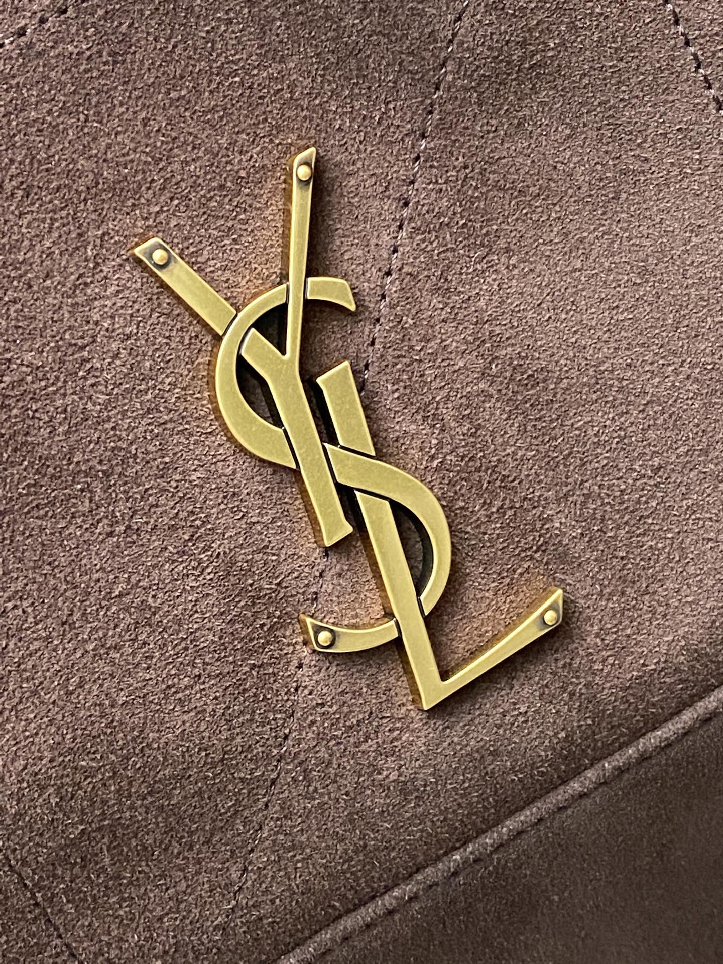 Saint Laurent 磨砂咖啡/古金