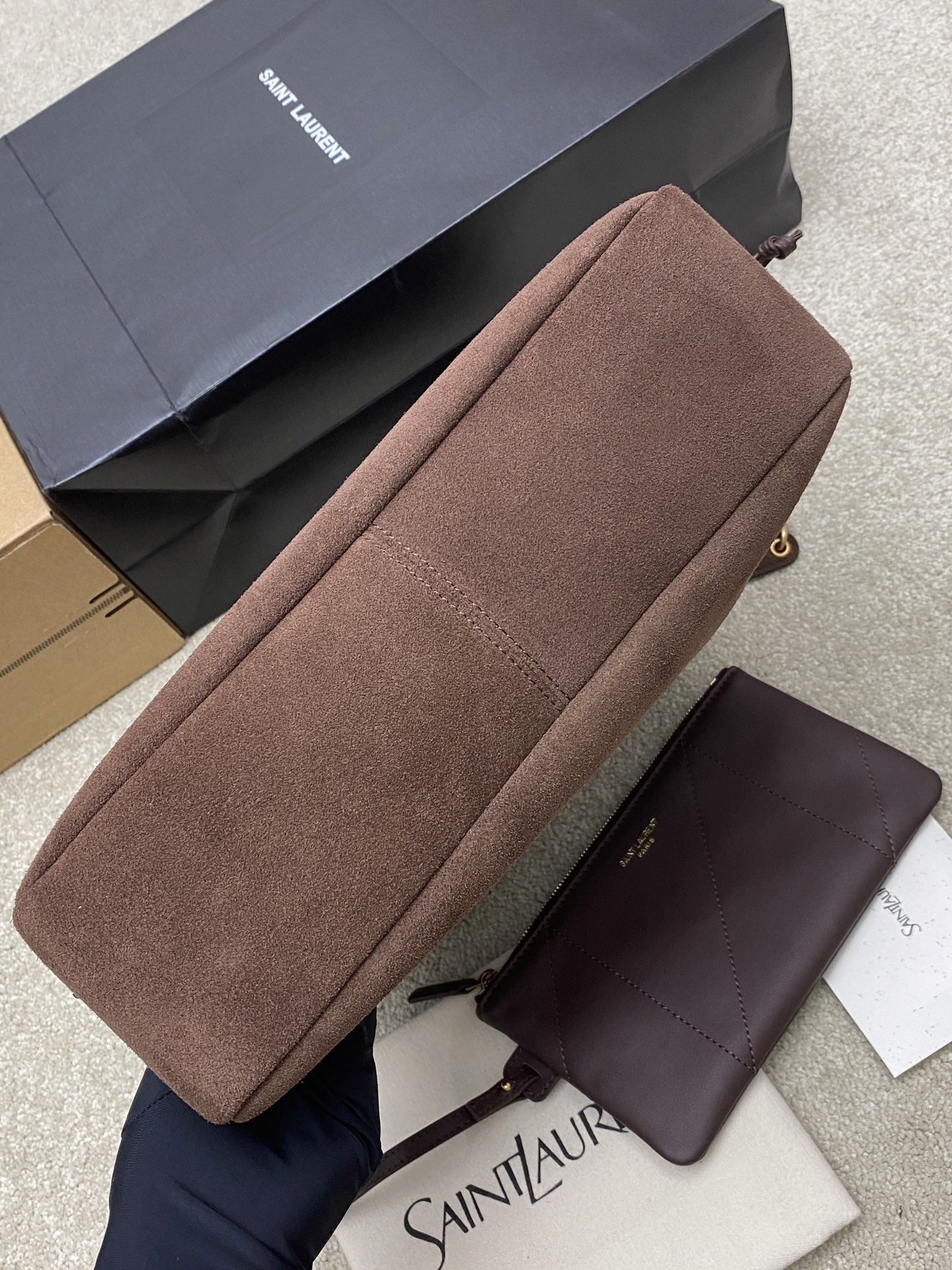 Saint Laurent 磨砂咖啡/古金