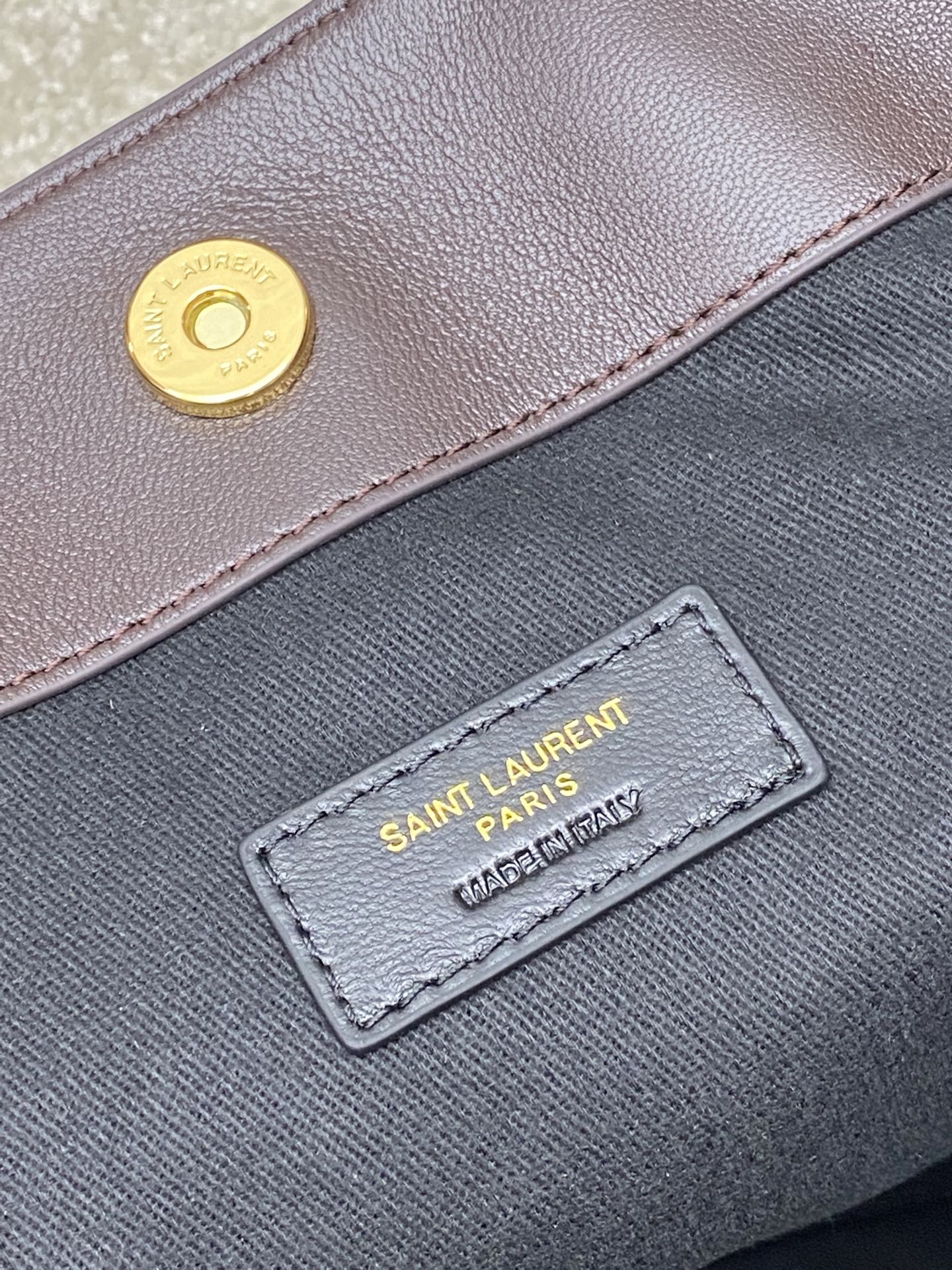 Saint Laurent 小号咖啡羊皮/古金 新款小号Jamie 4 3 large pochon羊皮腋下包