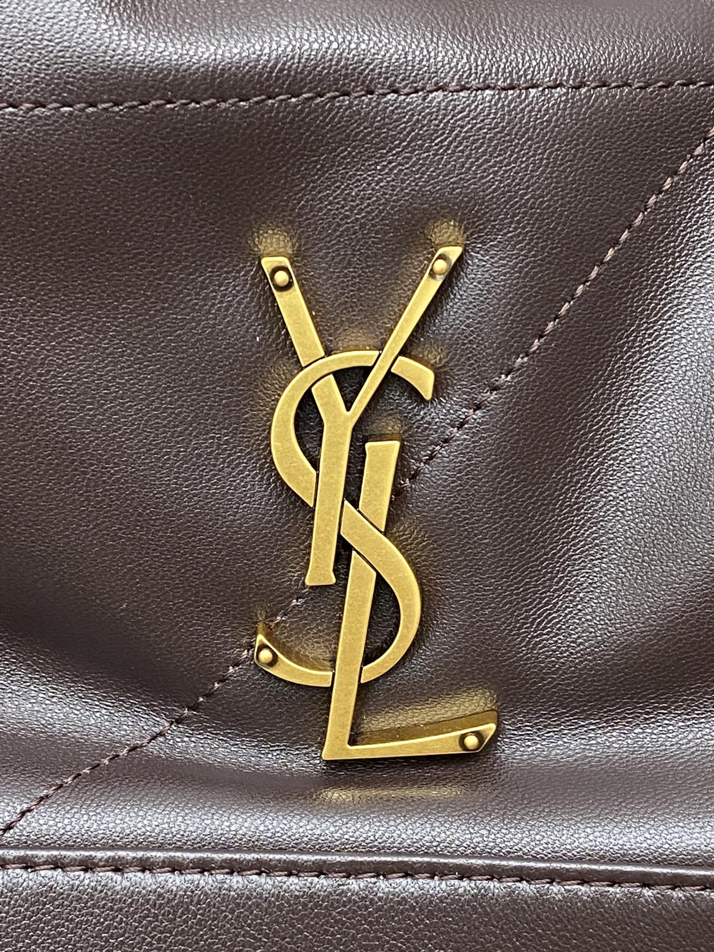 Saint Laurent 小号咖啡羊皮/古金 新款小号Jamie 4 3 large pochon羊皮腋下包