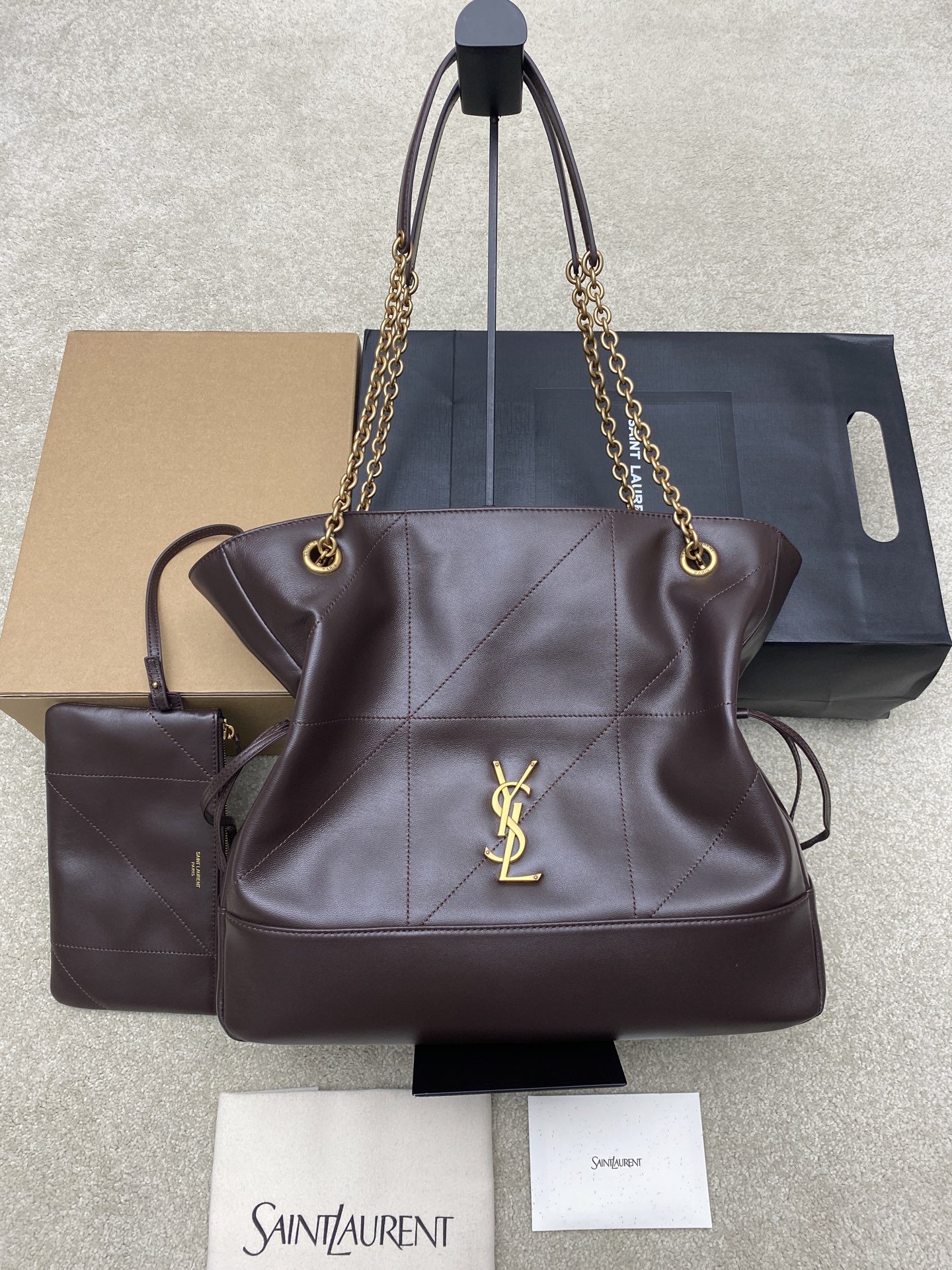Saint Laurent 咖啡羊皮/古金 、精品专供
