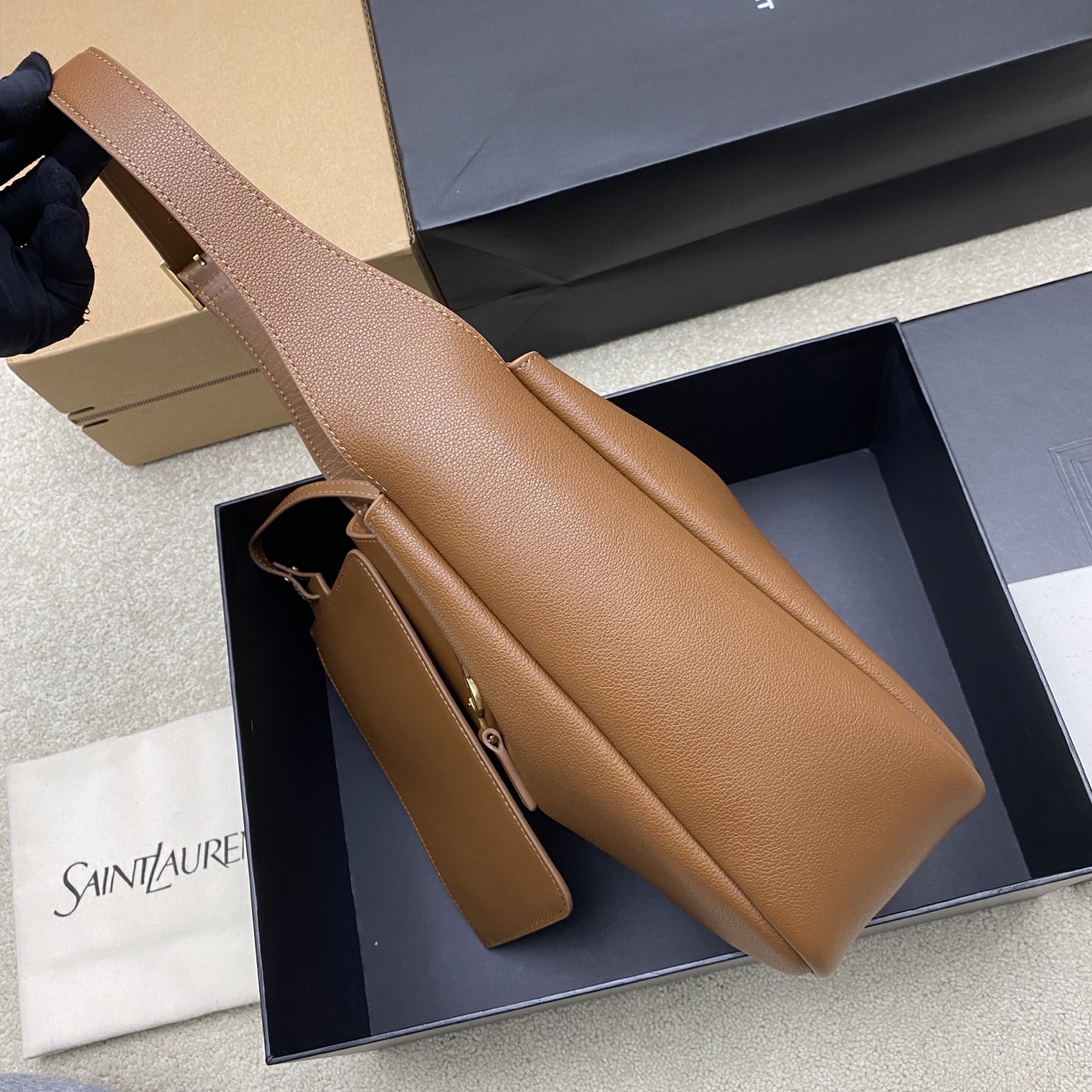 Loro Piana 棕平纹/金 带小包▪ ROSE▪ 秋冬新款