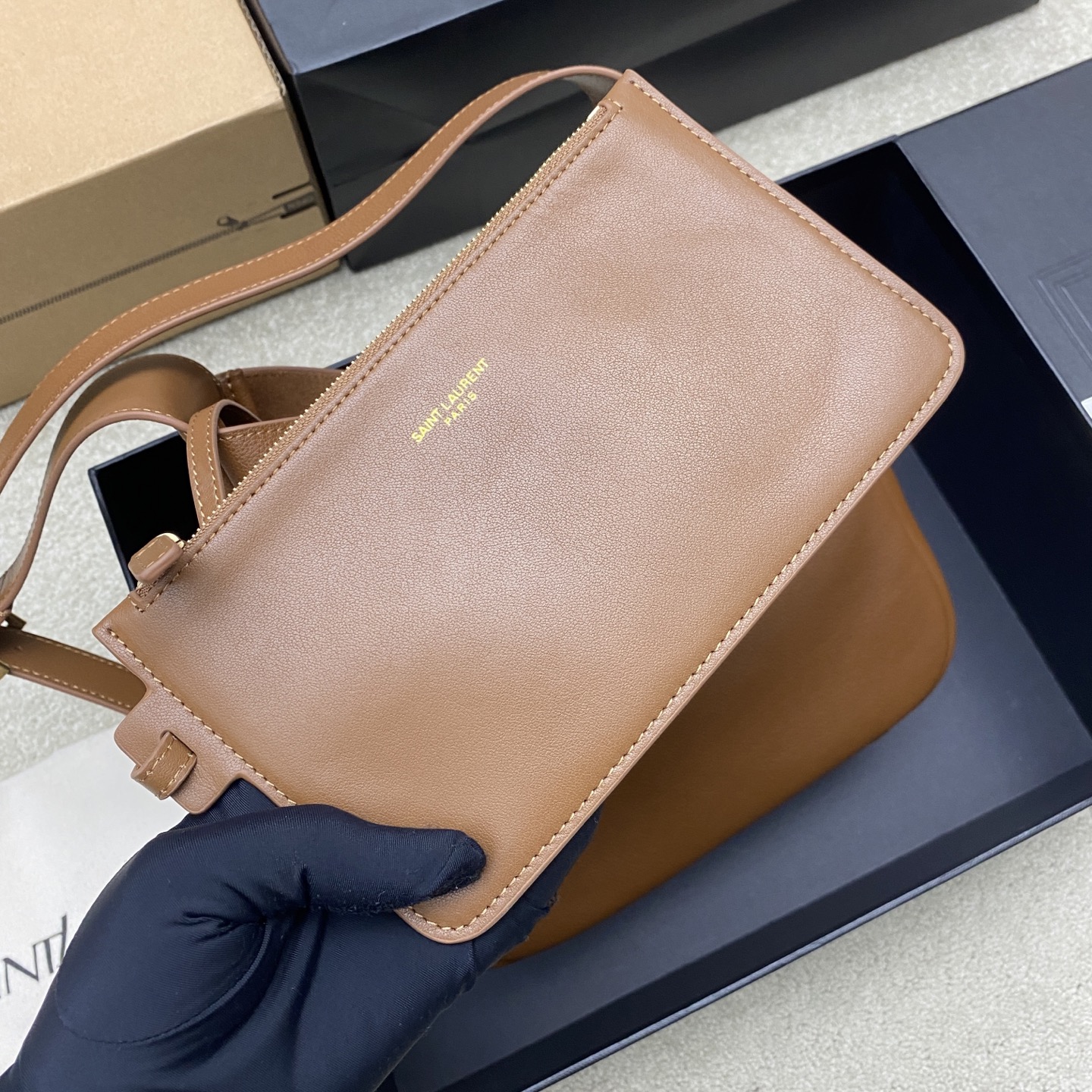 Loro Piana 棕平纹/金 带小包▪ ROSE▪ 秋冬新款