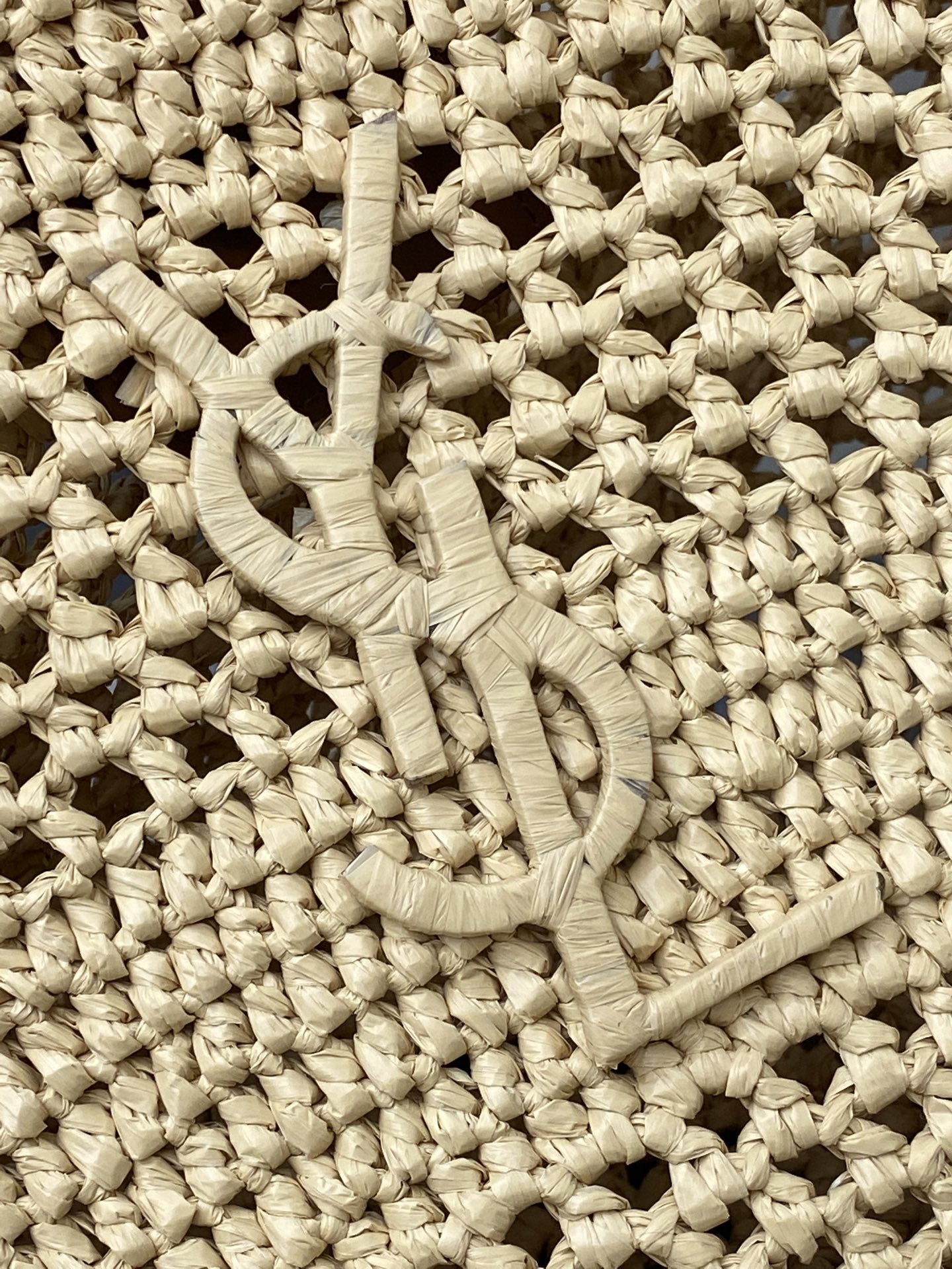 SAINT LAURENT Raffia Panier Tote Bag