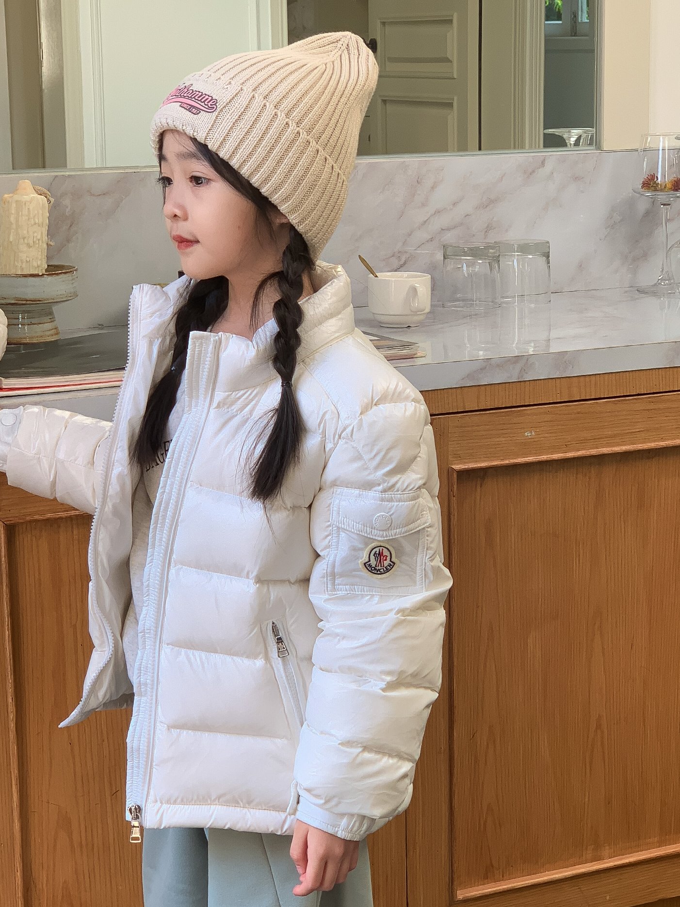 Moncler Aaaaa +
 Manteaux & Blousons Veste En Duvet Vêtements Pour Enfants Blanc Les enfants Fille Unisexe Duvet d’oie blanche