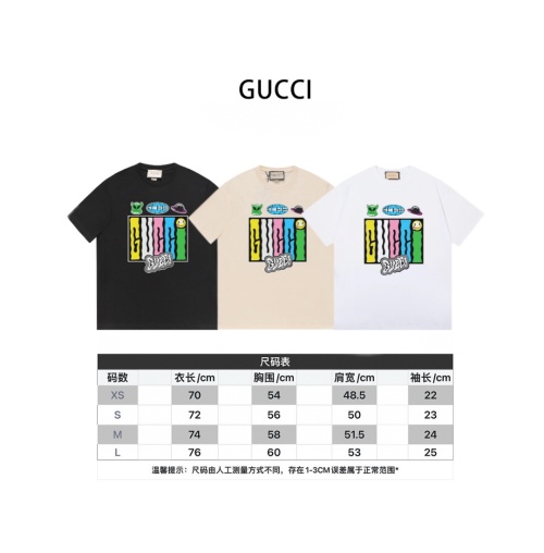Gucci 24SS Cartoon Logo T-Shirt, Unisex Cotton Tee 1 Gucci 24SS Cartoon Logo T-Shirt, Unisex Cotton Tee