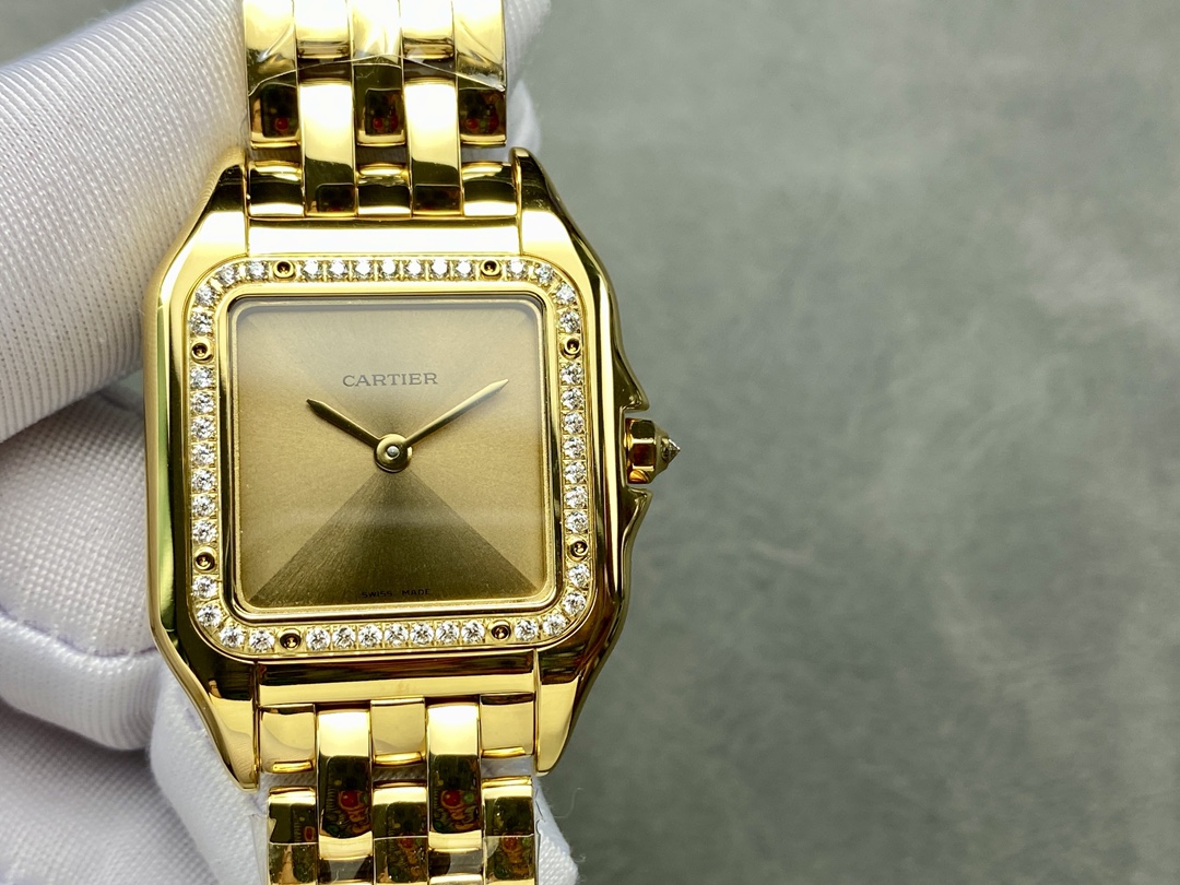 Cartier Panthère Dameshorloge - Gouden Kast met Diamanten - Stijlvol en Elegant