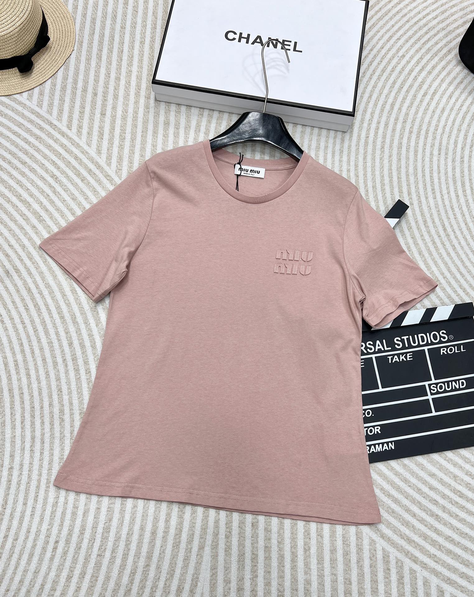 MiuMiu Vêtements T-Shirt Couleur rose Vintage Manches courtes