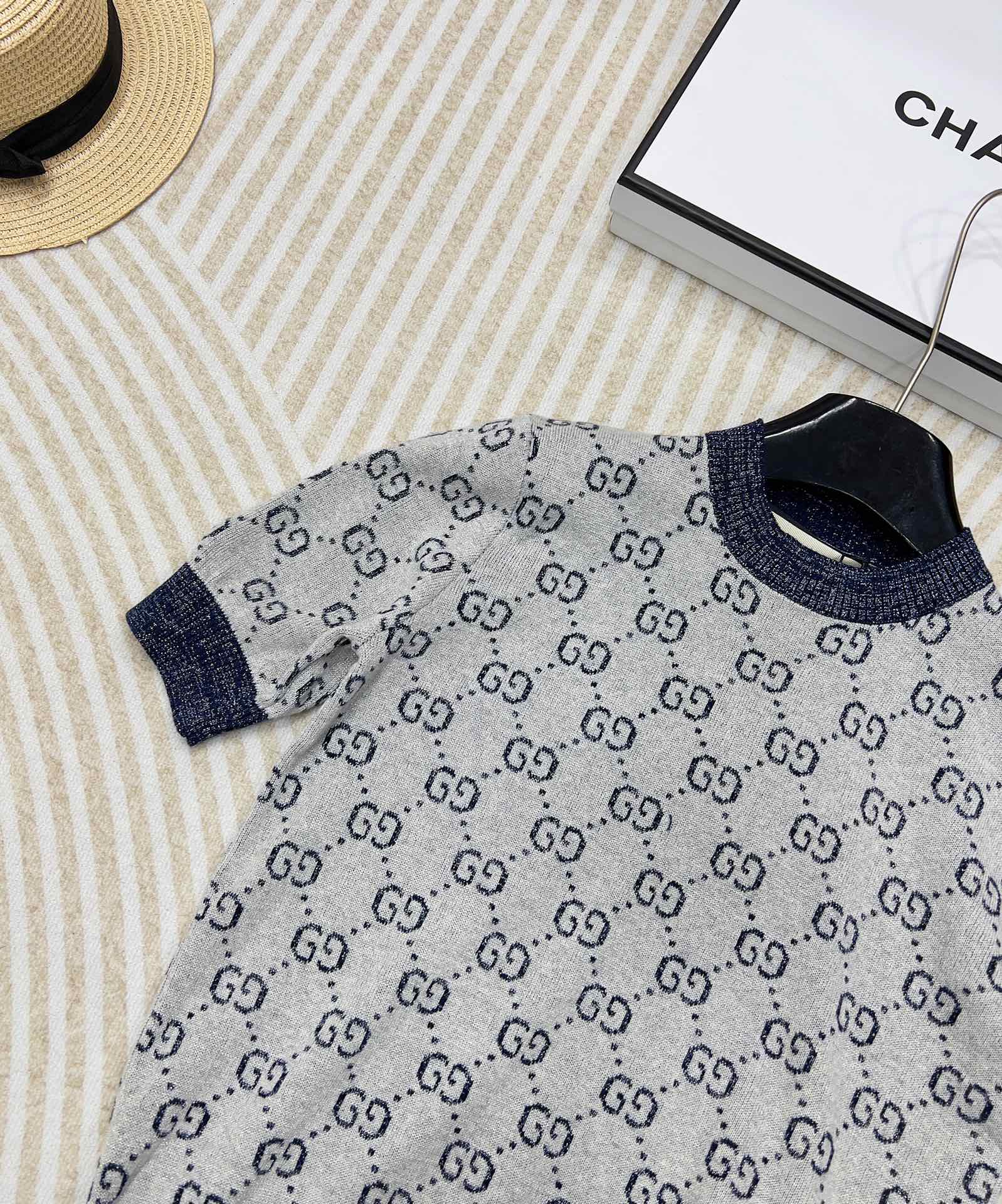 🆕 Gucci 金丝双G圆领针织短袖，德国一体挂机工艺、独家采用进口意大利金丝，柔软亲肤。给你奢侈品真正