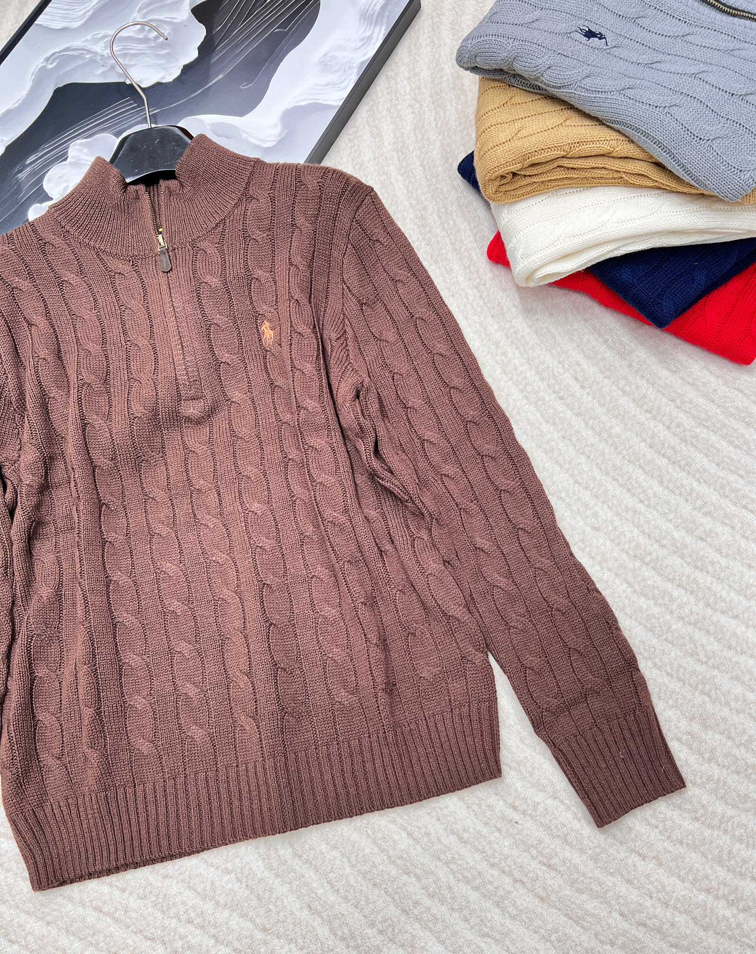 🆕Ralph Lauren 拉夫劳伦针织衫羊毛半拉链男女同款，原版是男神款来的但是做了五个尺寸，男女同款