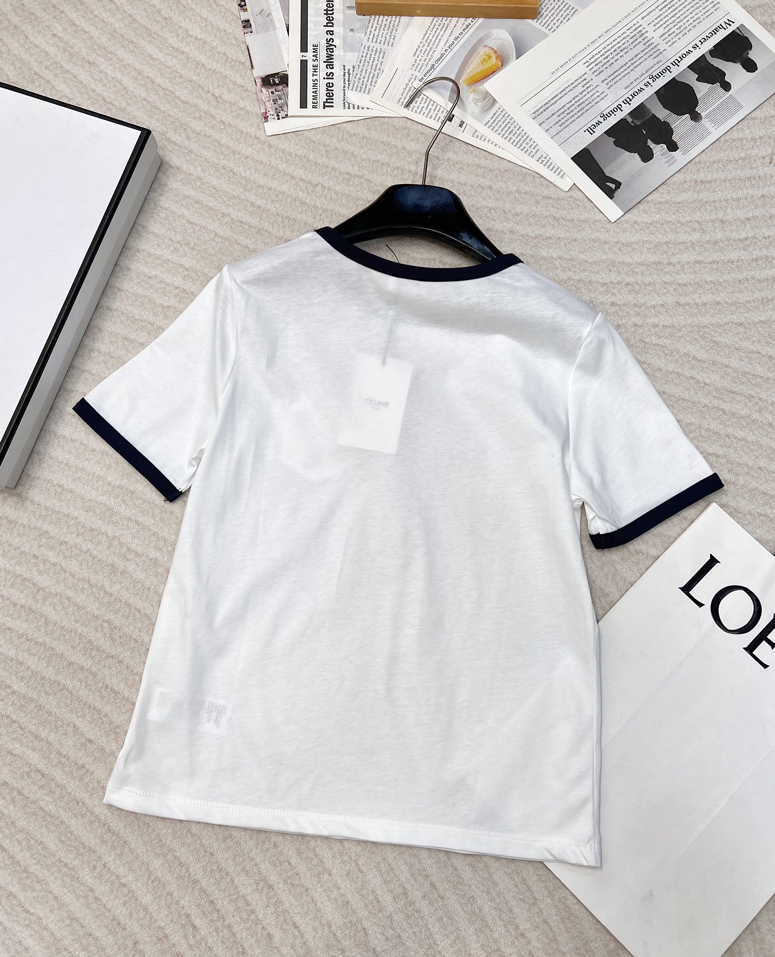 🆕 CELINE 2025Ss 凯旋门胸前口袋刺绣撞色T恤，简约大方好时髦！简单包容的小松身版型➕撞色包