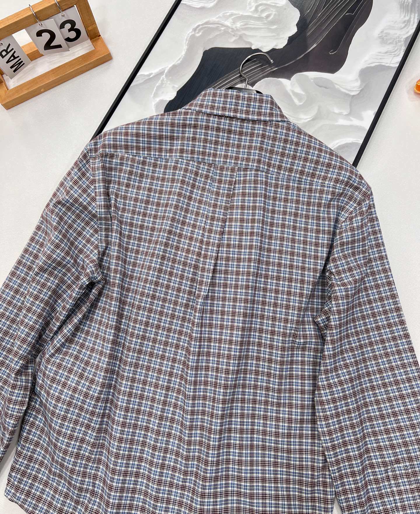 🆕Miumi* 25Ss春夏新款 知识分子微标格纹长袖衬衫丨⚠独家yb开发!高版出品!定制色织面料 饰有