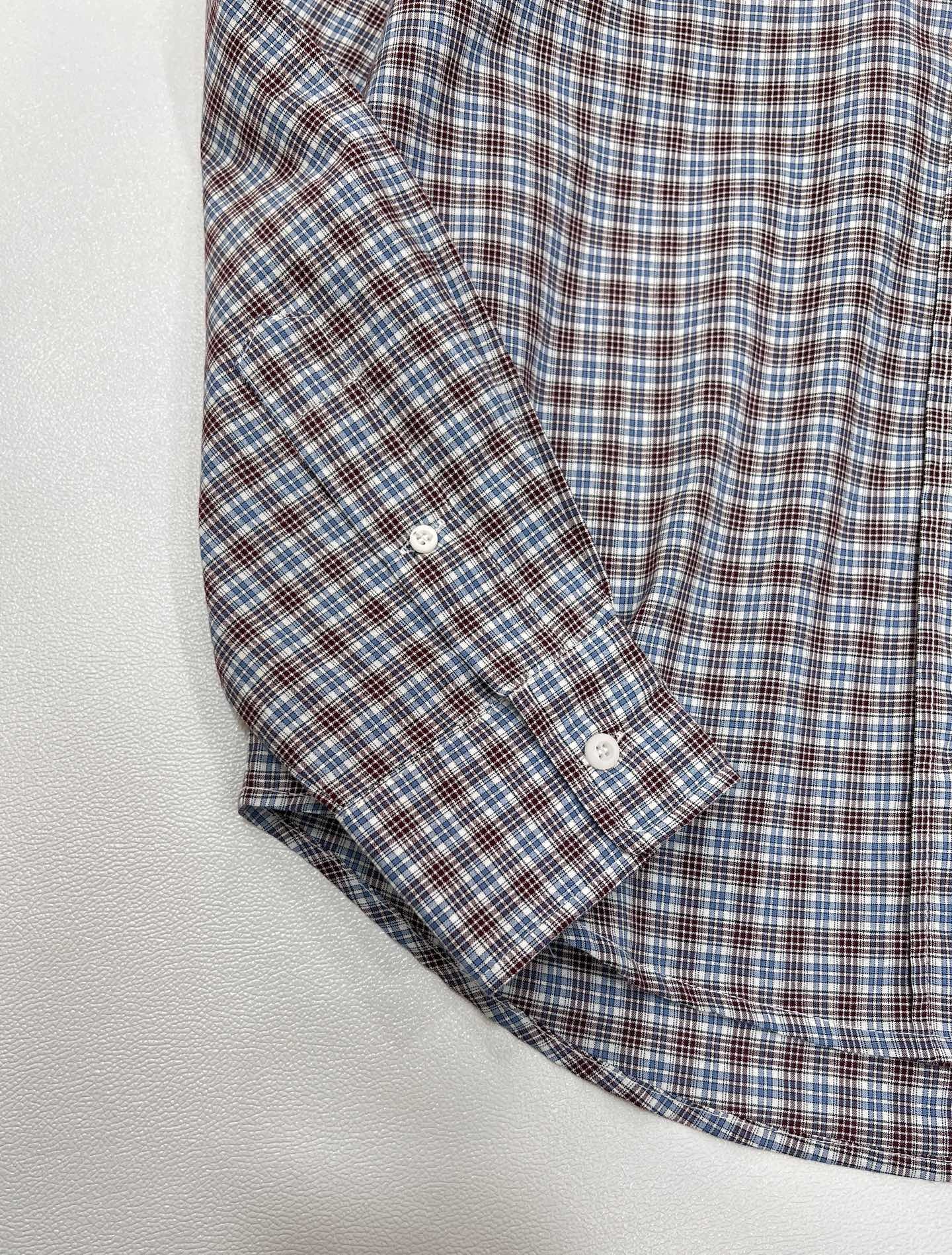 🆕Miumi* 25Ss春夏新款 知识分子微标格纹长袖衬衫丨⚠独家yb开发!高版出品!定制色织面料 饰有