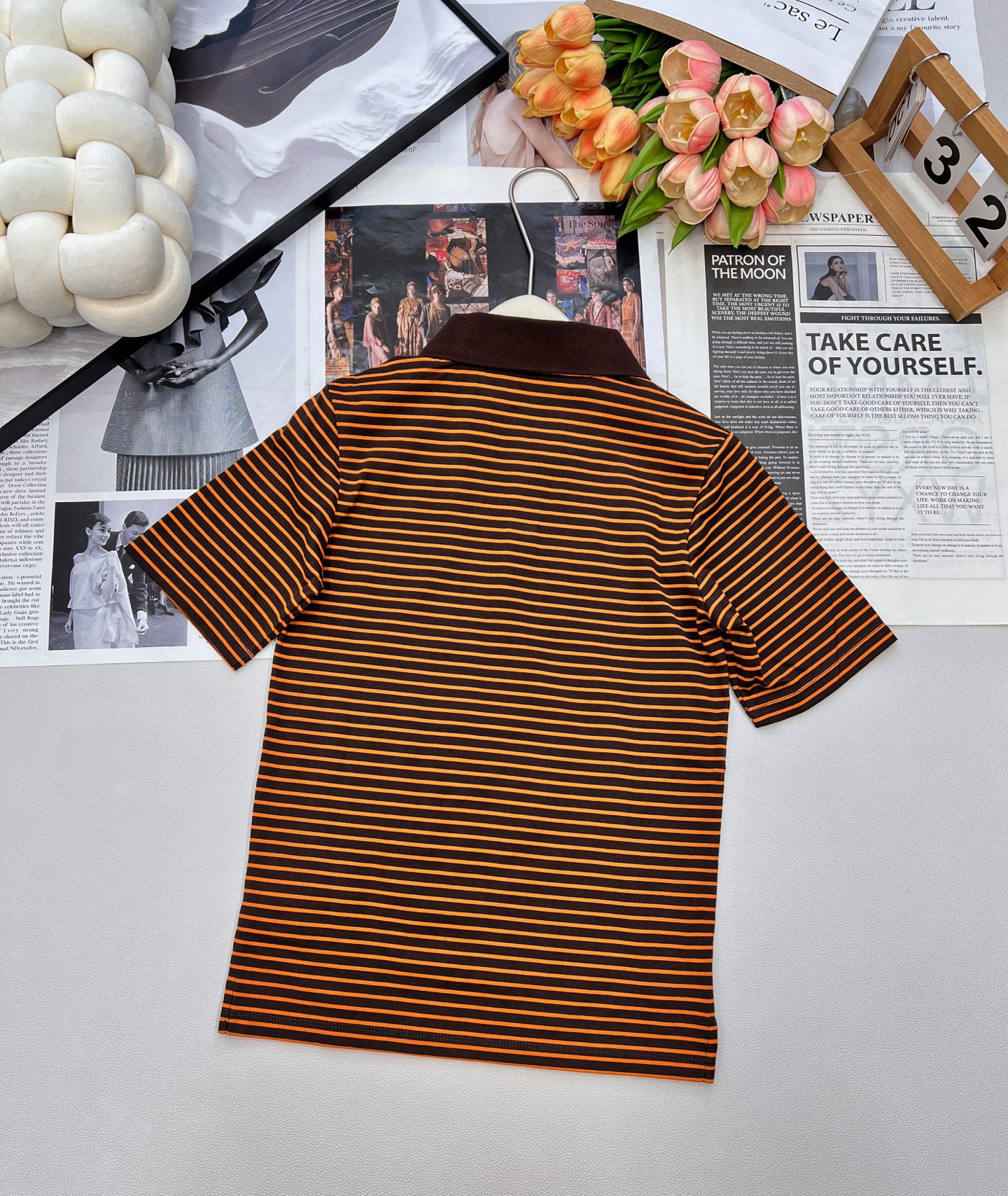 🆕MiuMiu25FW早秋新款 纯棉修身条纹Polo领短袖上衣丨⚠独家yb开发！高版出品！精选高支纯棉面