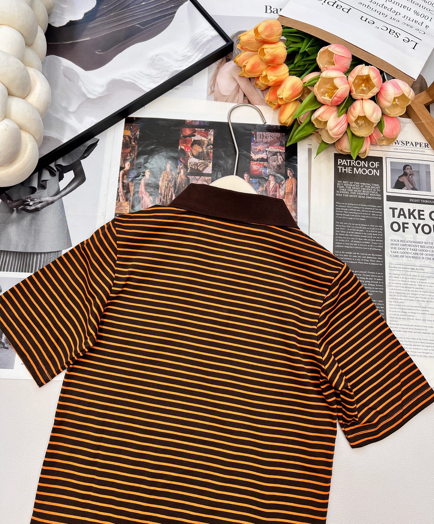 🆕MiuMiu25FW早秋新款 纯棉修身条纹Polo领短袖上衣丨⚠独家yb开发！高版出品！精选高支纯棉面