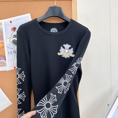 🆕Chrome Hearts克罗心26早秋十字花卉华夫格修身长袖打底,美式辣妹本命打底🖤克罗心十字花卉修身华夫格长袖,早 🆕Chrome Hearts克罗心26早秋十字花卉华夫格修身长袖打底,美式辣妹本命打底🖤克罗心十字花卉修身华夫格长袖,早