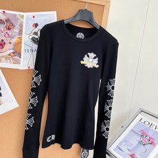 🆕Chrome Hearts克罗心26早秋十字花卉华夫格修身长袖打底,美式辣妹本命打底🖤克罗心十字花卉修身华夫格长袖,早 🆕Chrome Hearts克罗心26早秋十字花卉华夫格修身长袖打底,美式辣妹本命打底🖤克罗心十字花卉修身华夫格长袖,早
