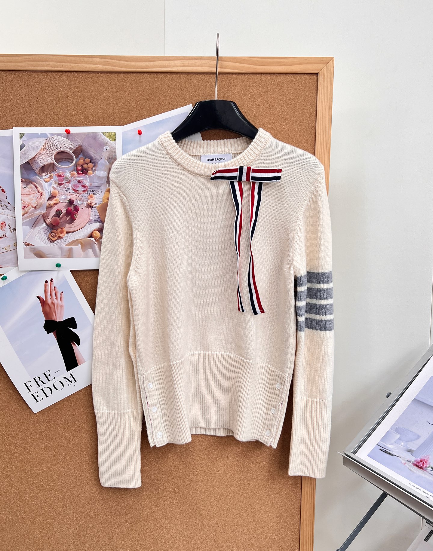 🆕Thom Browne秋冬可拆卸🎀蝴蝶结圆领羊毛针织衫✨学院少女氛围感天花板 专柜火爆款，顶级版本完整还原专柜细节！ 