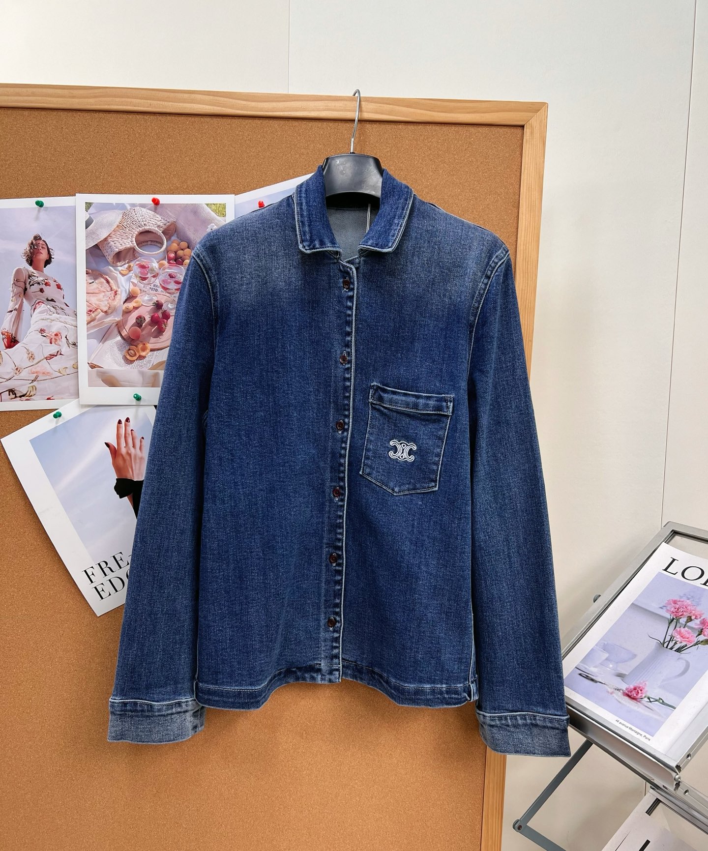Celine Blue Denim Shirt Jacket