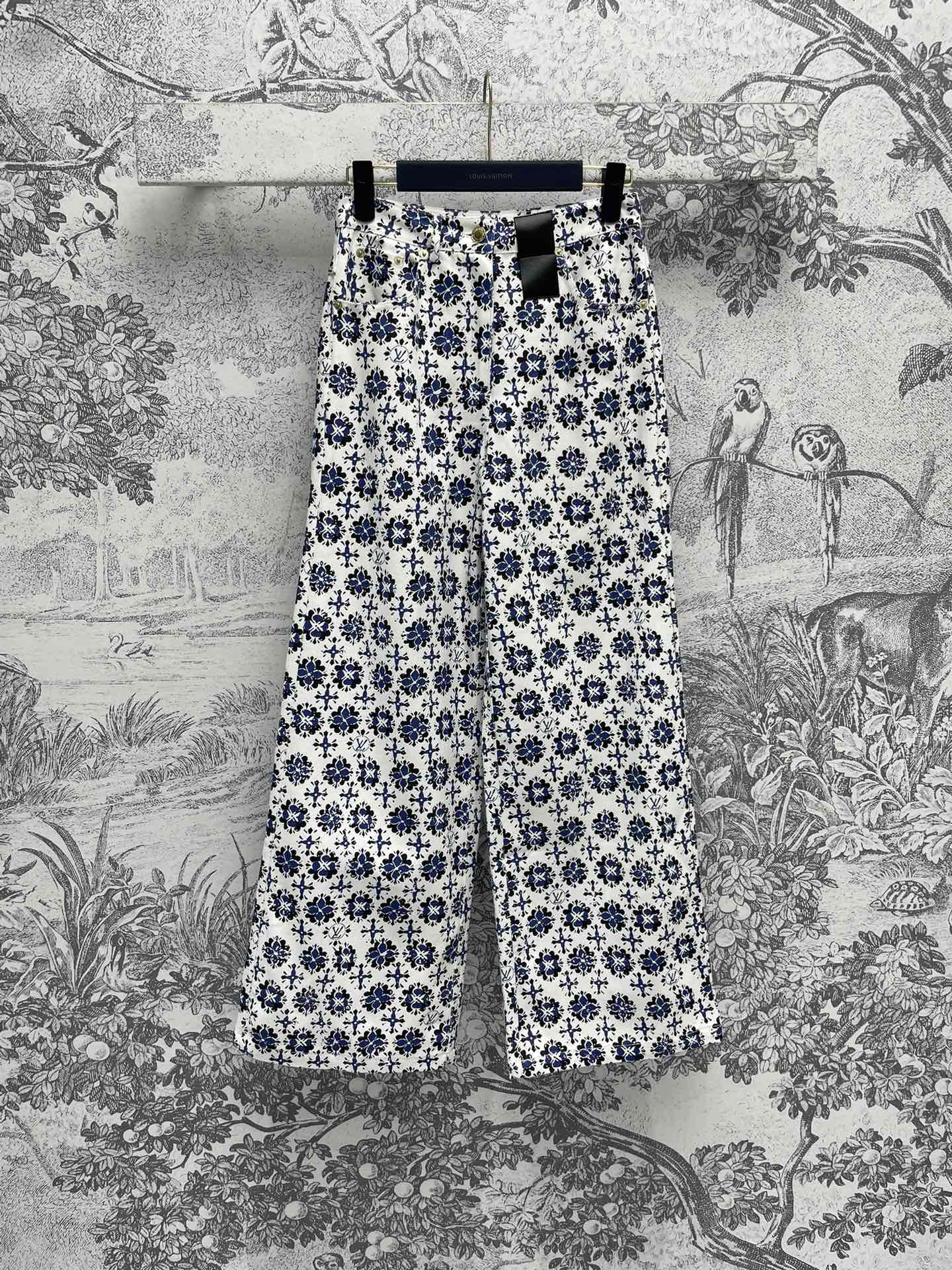 Louis Vuitton Vêtements Culottes & Pantalons Imprimé Collection printemps – été Vintage Jambes larges