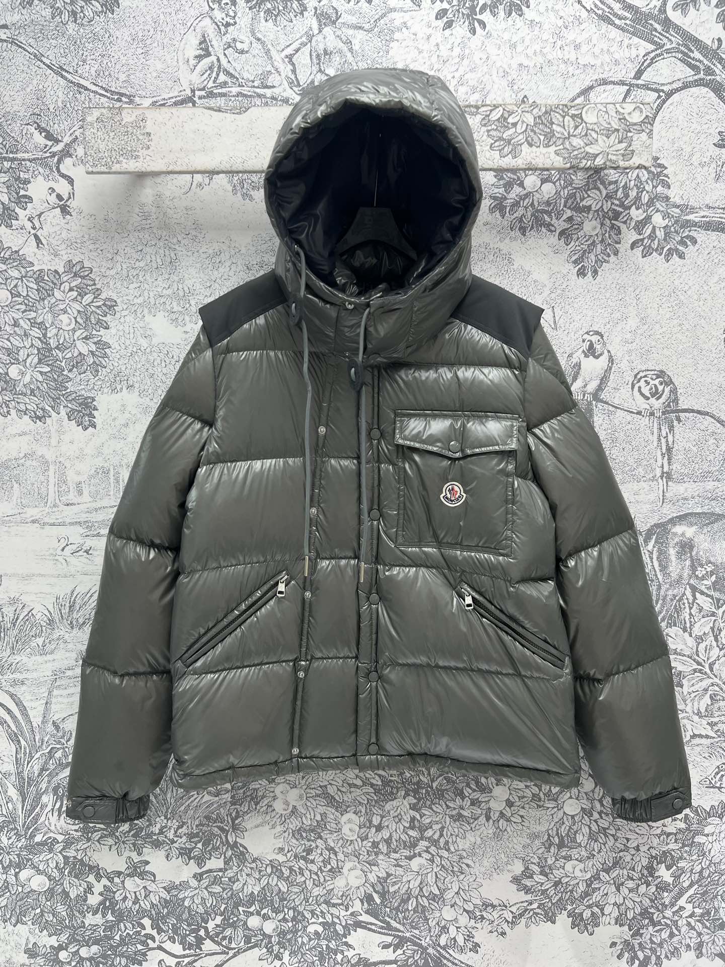 BJDZZQ, MO home 24 autumn and winter new hooded stand -up collar shiny down jacket removable hats and sleeves design Multiple ways to disassemble the vest. Fixed protective jacket placing national standard JDSD flood filling upper body warmth and handsome four -color three -yard SML