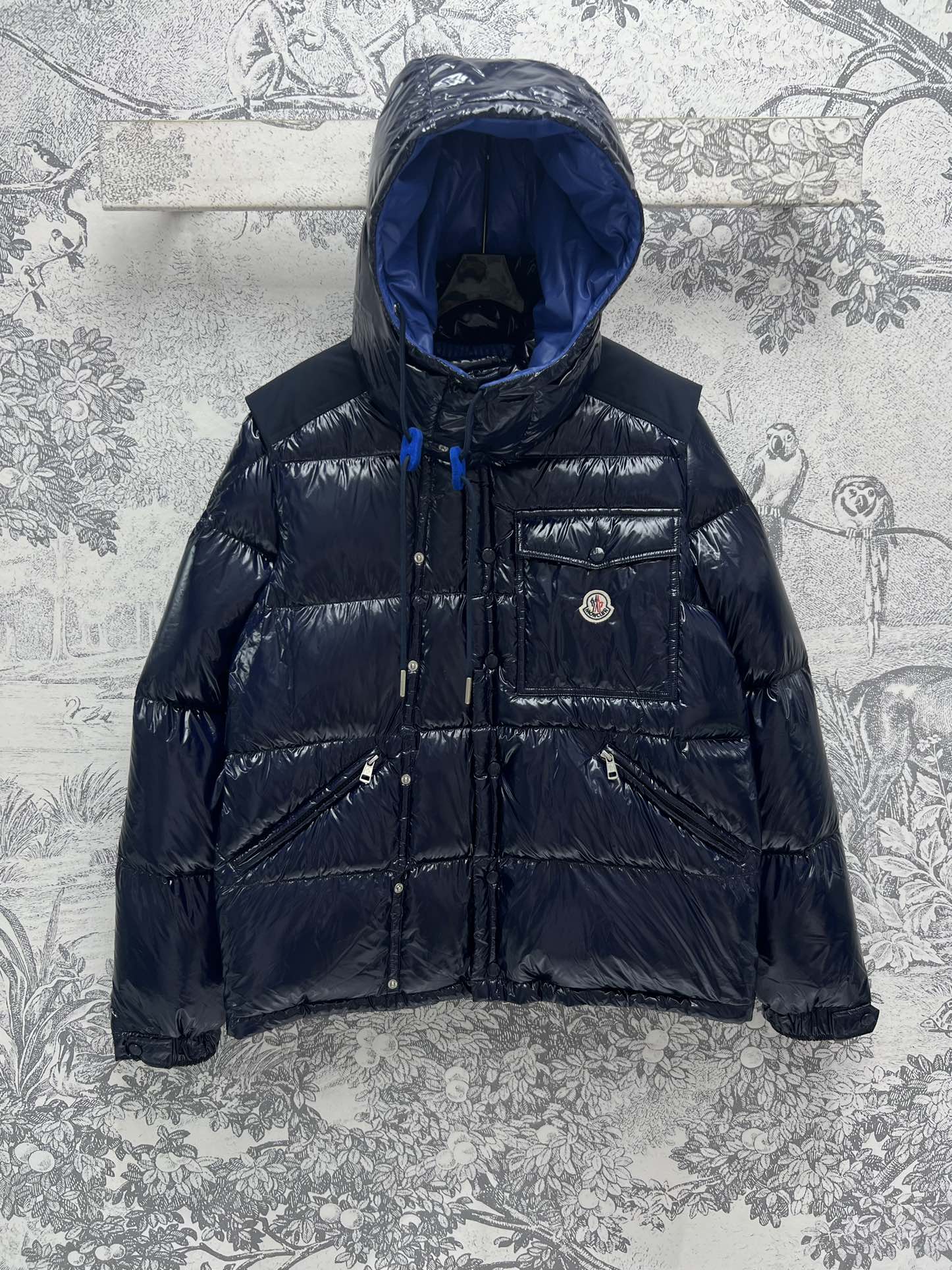 BJDZZQ, MO home 24 autumn and winter new hooded stand -up collar shiny down jacket removable hats and sleeves design Multiple ways to disassemble the vest. Fixed protective jacket placing national standard JDSD flood filling upper body warmth and handsome four -color three -yard SML