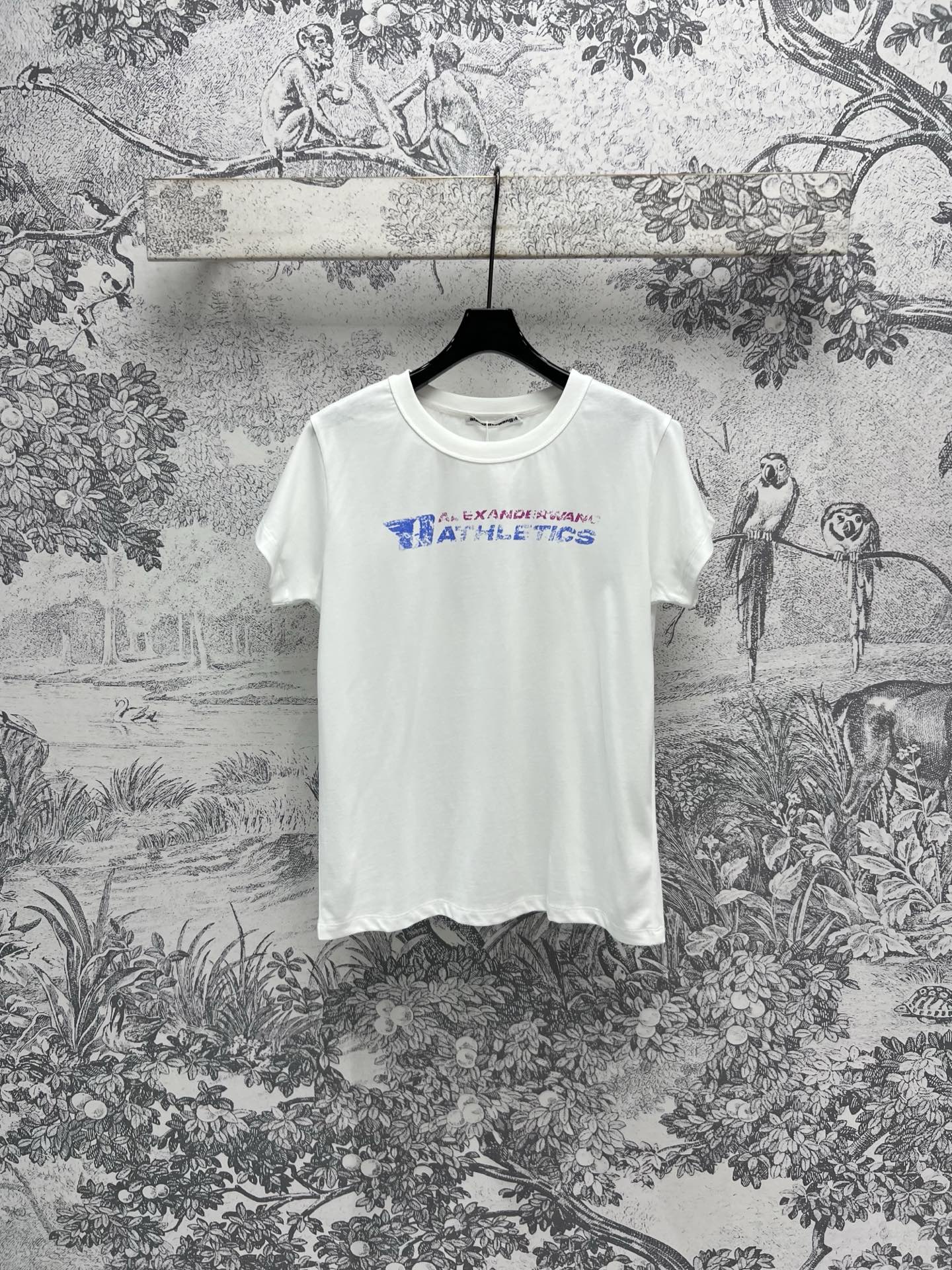 NO:316543,New early spring style, letter printed short-sleeved T-shirt, single wear or base coat, are full of focus, simple design and personality, whether paired with jeans or casual pants, you can easily create a casual and fashionable look. One color and three sizes SML, jeans, jackets & coats, T-shirt,tees, t-shirt,alexander wang19860909早春新款 字母印花短袖T恤 单穿或者打底搭配外套都是满满的焦点 设计简约不失个性 无论是搭配牛仔裤还是休闲裤 都能轻松打造出随性又时尚的造型 一色三码 SML,,jeans,jackets & coats,T-shirt,tees，t-shirt,alexander wang,Women's clothing