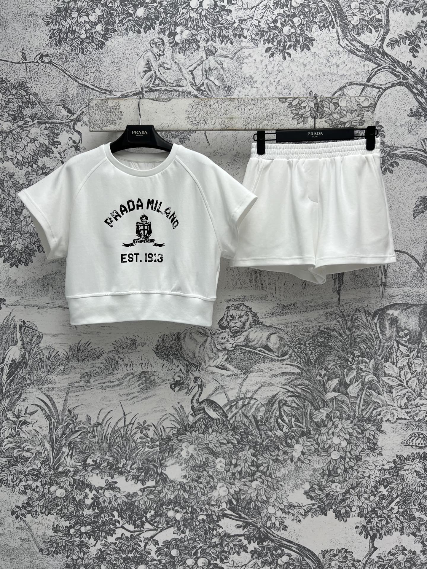 NO:306966,PD Home 25 Early Spring New Style Highly Popular Series Set Round-neck Logo Printed Short Short Sleeve   Elastic Waist Shorts Super Personalized Shorts Top Elastic Waist Design High-waist Shorts A set of top body can show the body proportions. It is really super good-looking. Simple, casual and fashionable. A set of separate matching is also good-looking. It uses imported space cotton fabric. One set for sale. Two colors and three-code SML,,dior, shorts, T-shirt, alexander wang19860909PD家 25早春新款 高人气系列套装 圆领logo印花短款短袖 松紧腰短裤 超级个性 短款上衣松紧腰设计 高腰短裤一套上身巨能显身材比例 真的超级好看 简约休闲又很时髦 一套分开搭配也好看 采用进口太空棉面料 一套出售 两色三码 SML,,dior,shorts,T-shirt,alexander wang,Women's clothing