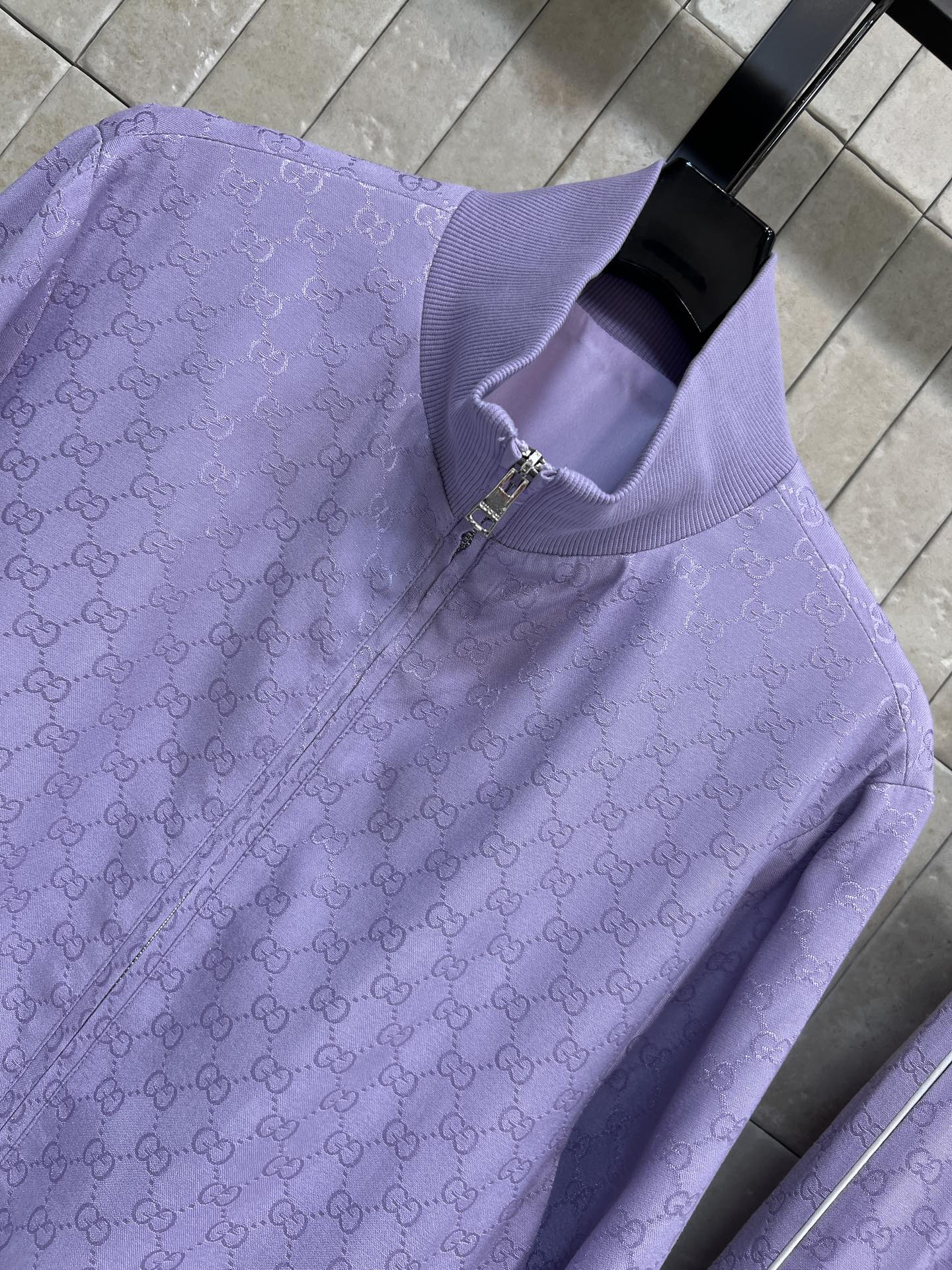 G家 26春夏新款 GG暗纹提花立领外套+高腰阔腿裤 运动风格套装酷帅有型时髦又高级 一套搭配充满青春减