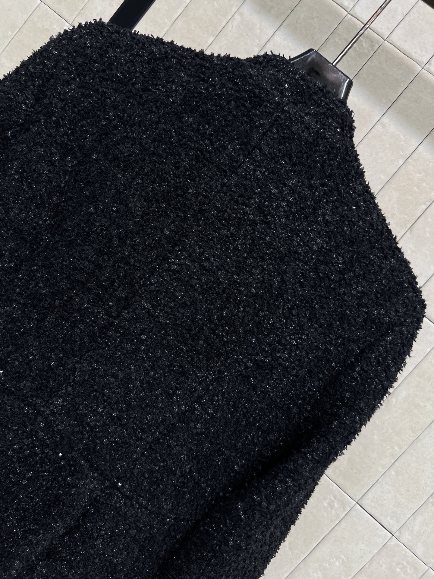 小香家 25秋冬新款 黑色粗花呢立领外套 小香风粗花呢外套精致又显瘦 中长款廓型显白又高级的黑色气质拿捏