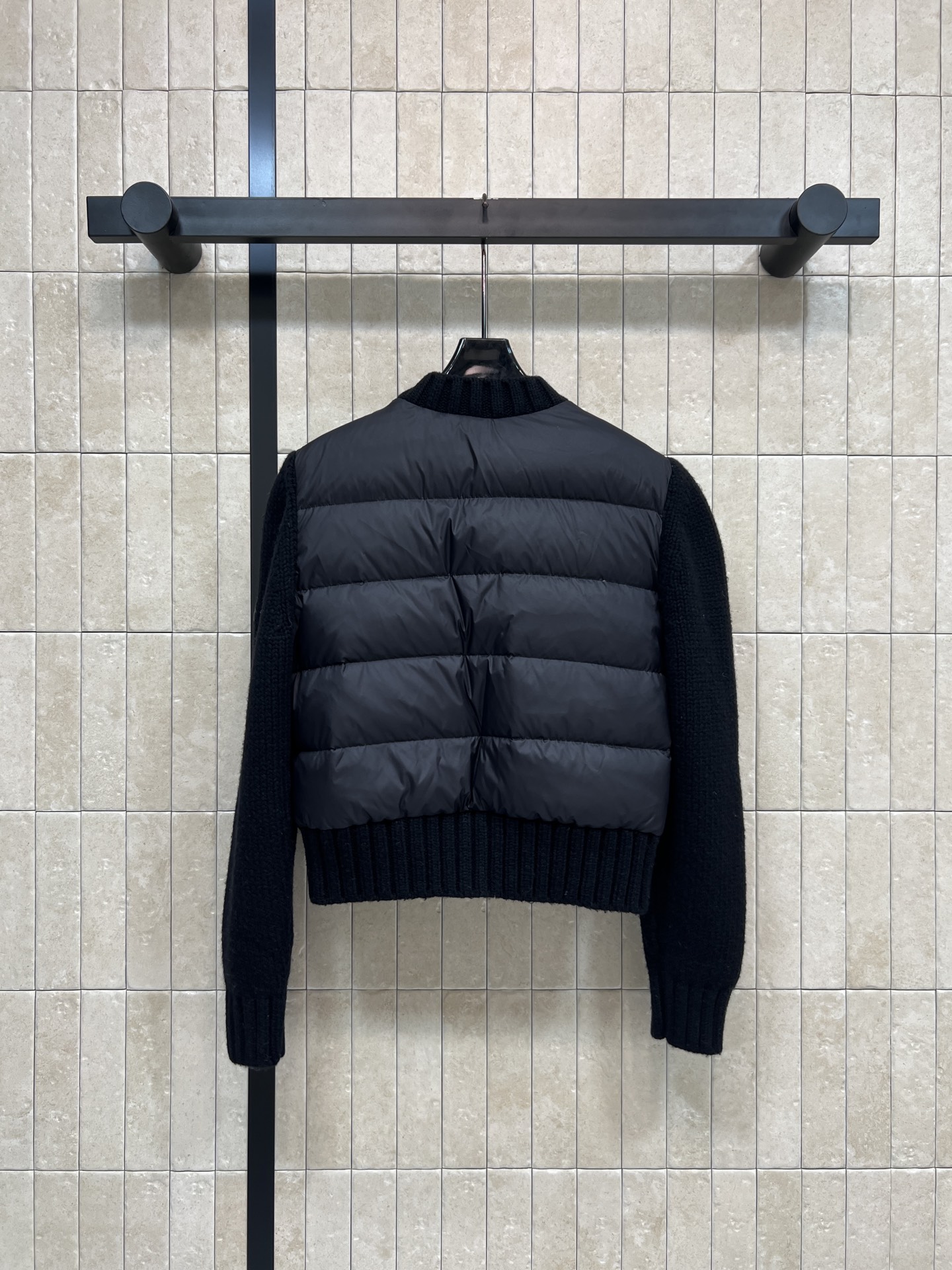 MO家 25秋冬新款 羊羔毛拼接针织羽绒服 经典圆领按扣羊毛针织拼接羊羔毛羽绒 原版定制国标90鹅绒填充