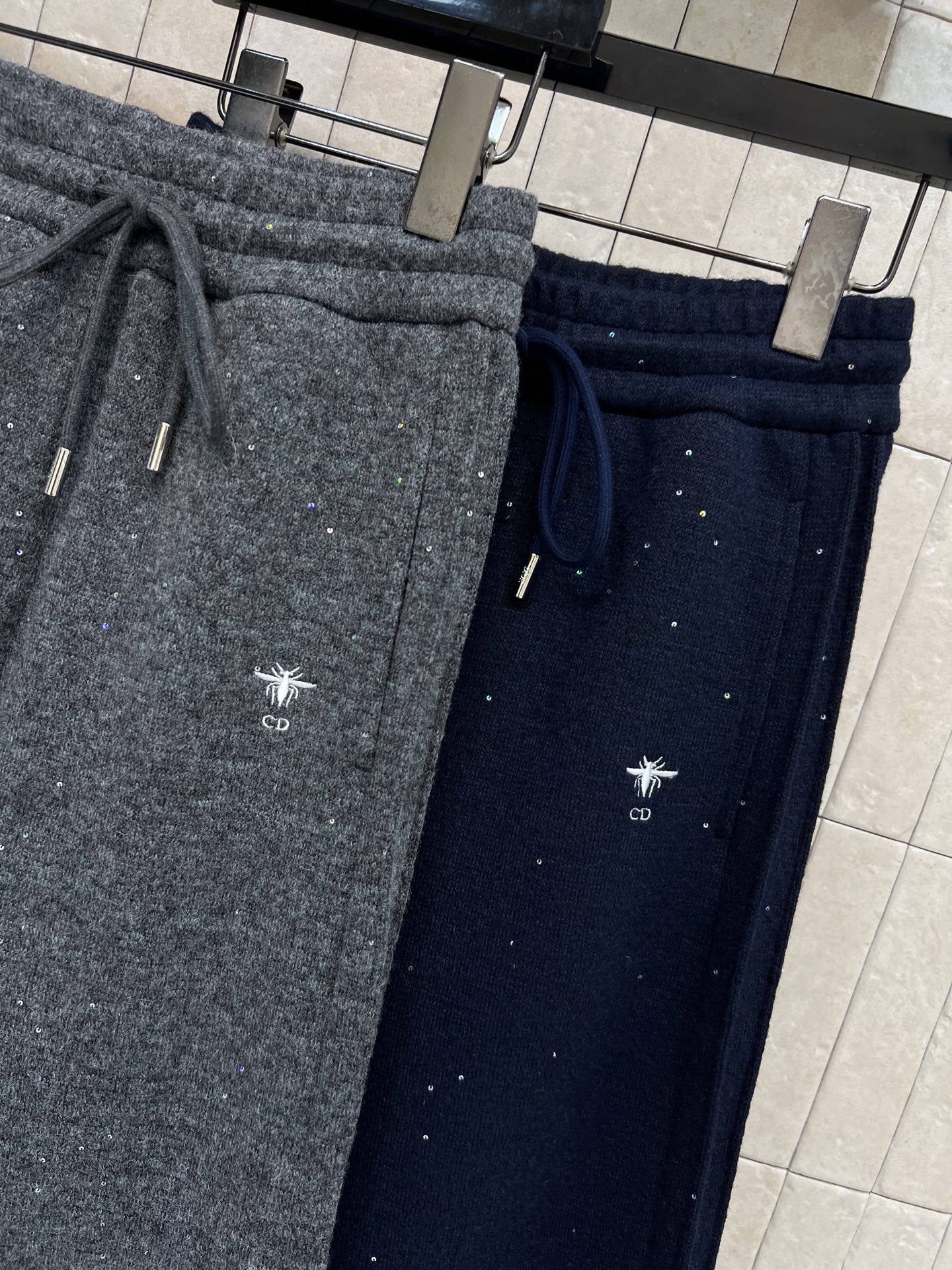 D家 25秋冬新款 亮片撞色高腰阔腿裤 秋冬穿刚刚好！高腰松紧+抽绳设计 显瘦又方便调节 适合各种身材 