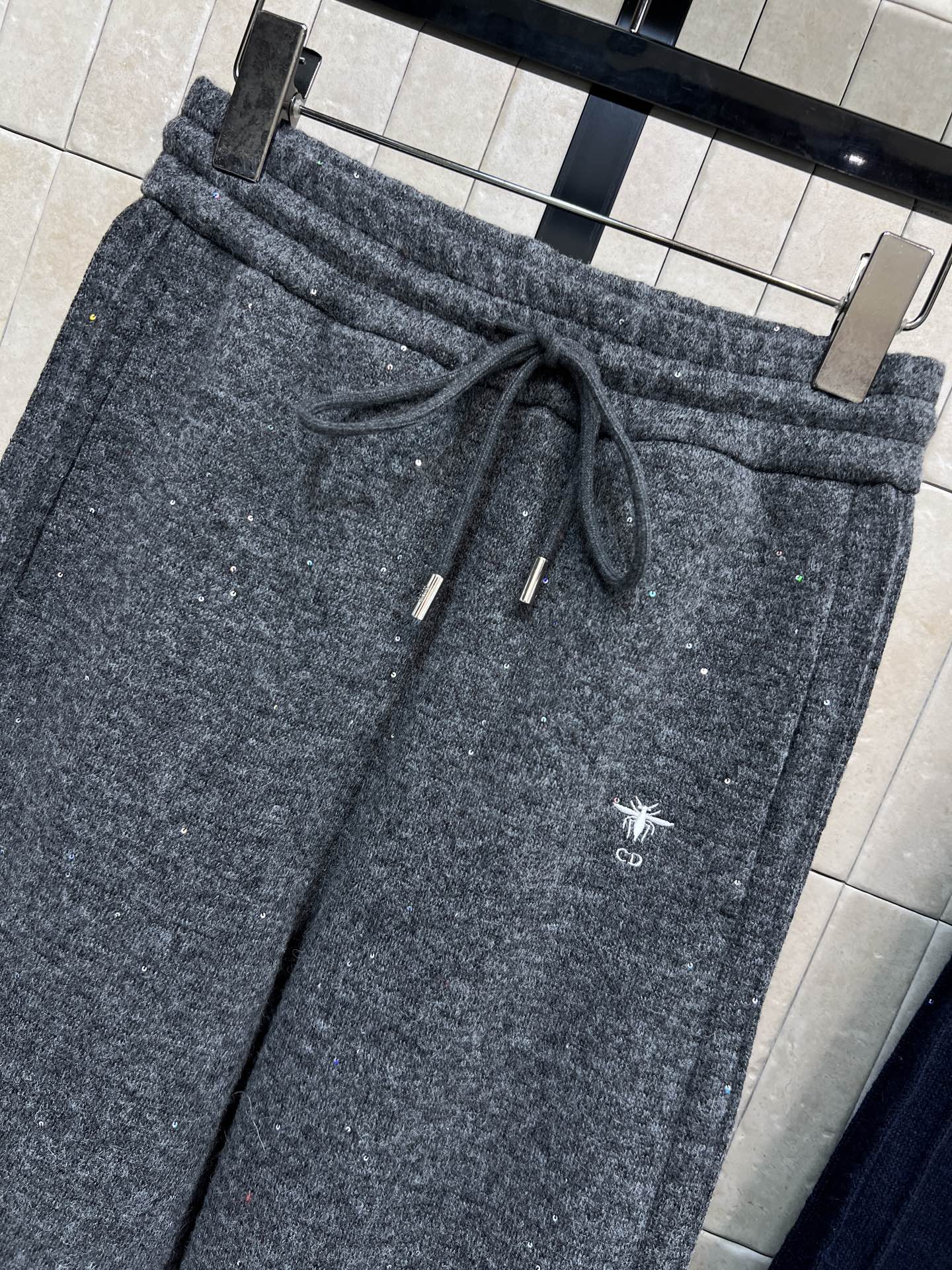 D家 25秋冬新款 亮片撞色高腰阔腿裤 秋冬穿刚刚好！高腰松紧+抽绳设计 显瘦又方便调节 适合各种身材 